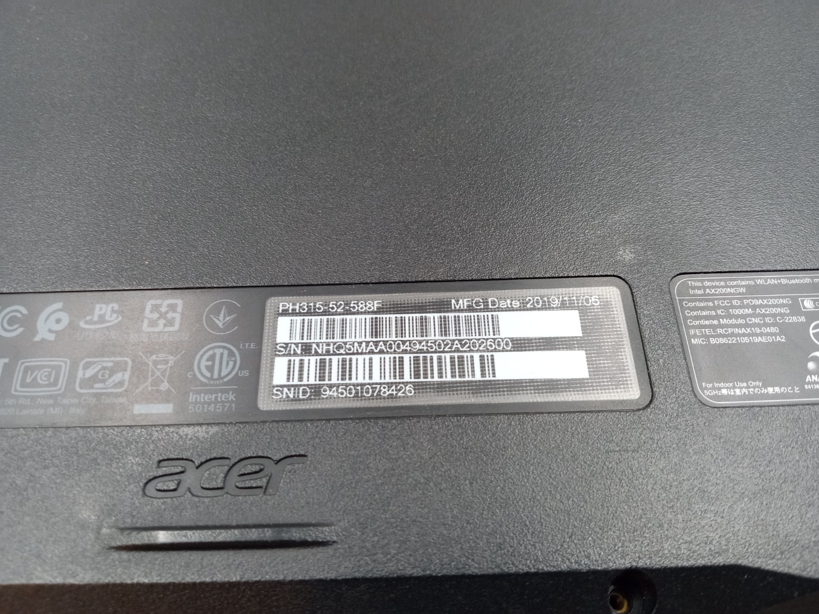 Acer Predator Helios PH315-52 15.6″ i5-9300H Nvidia GTX 1660 Ti -BOOTS -READ!!
