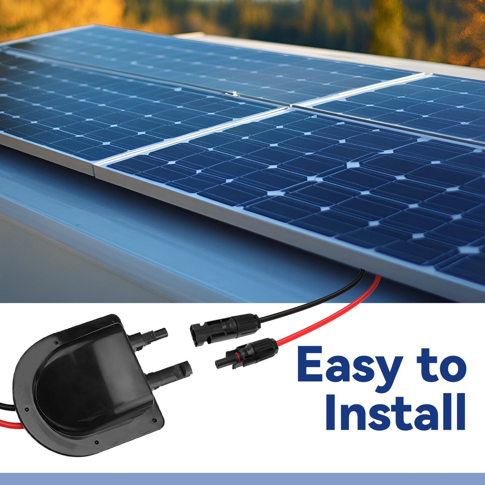 10FT Weatherproof Solar Extension Cable Connector for RV Campervan Boat,Van