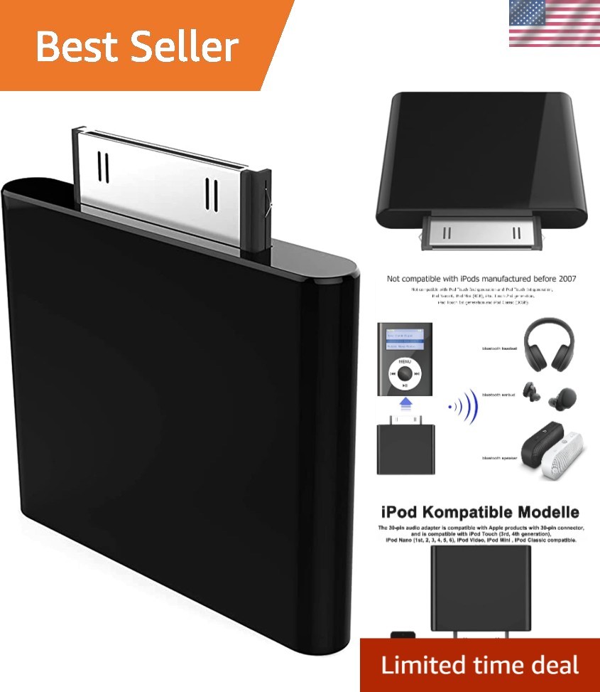 Plug-and-Play Bluetooth Transmitter for iPod Classic & Nano – Crystal Finish