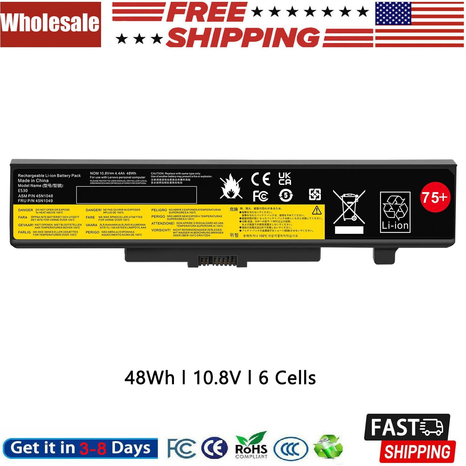 ✅For Lenovo ThinkPad E Series E430 E431 E531 E535 E540 E545 E530C B590 Battery