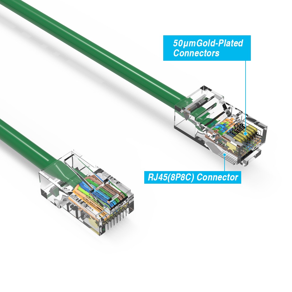 15 Pack of 8Ft CAT5E UTP Ethernet Network Non Booted Cable Green