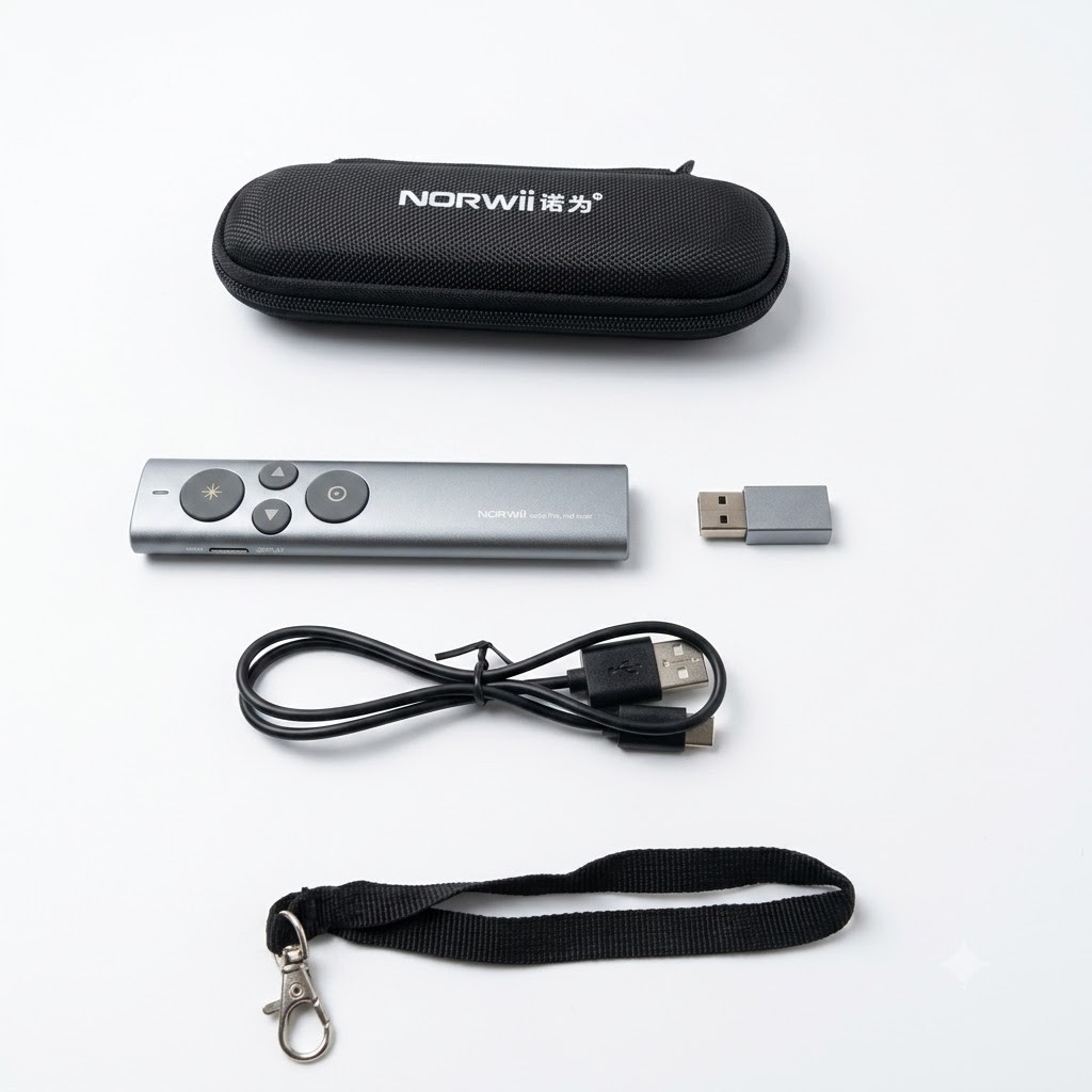 New Norwii Wireless Presentation Clicker Digital Pointer N95s Pro Red Light