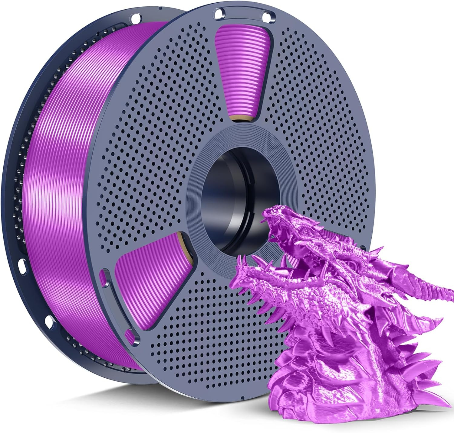 SUNLU Silk PLA+ Filament 1.75Mm, Chrome like Gloss Finish, Smooth Silk Texture,