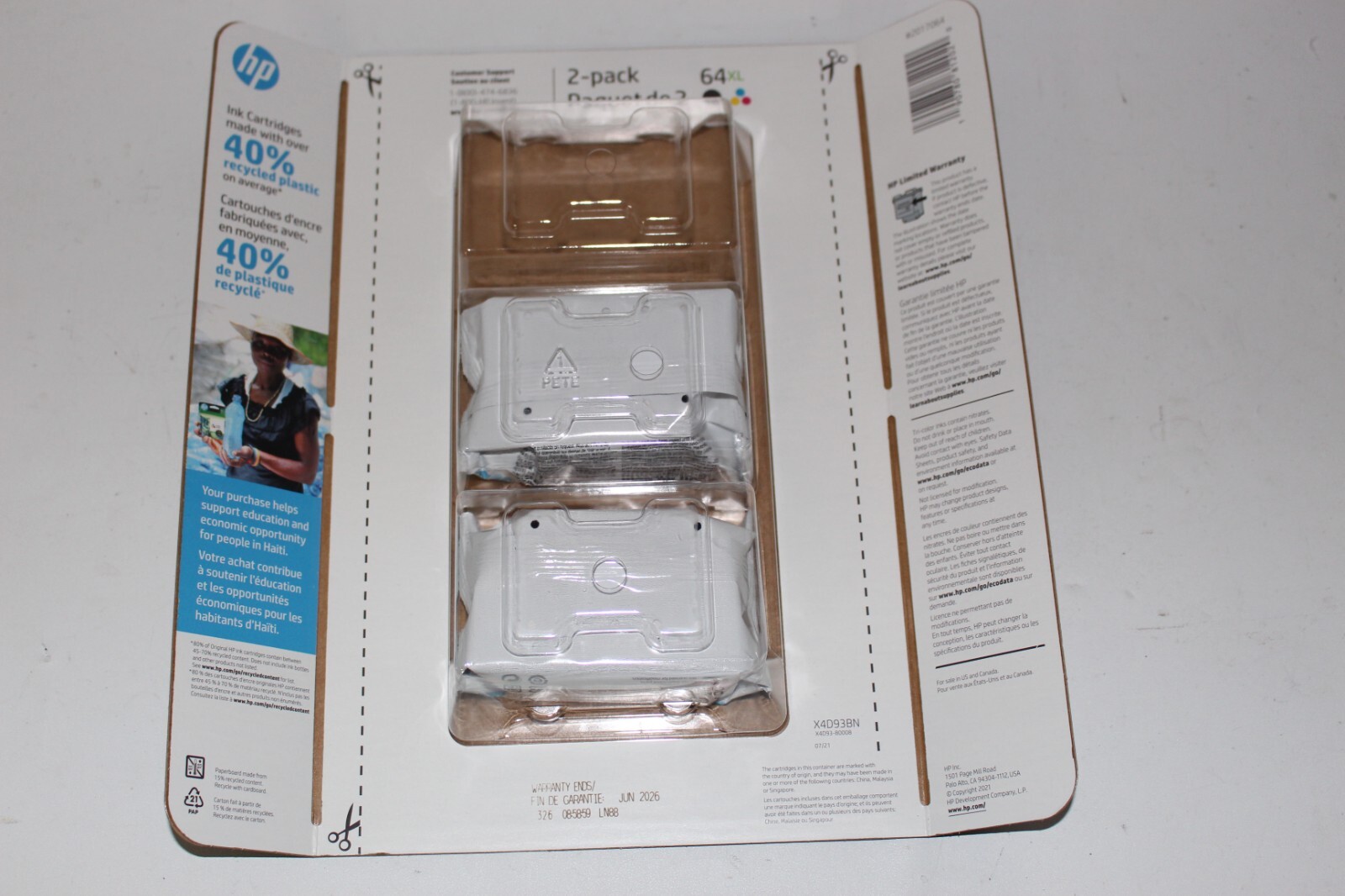 HP 64XL Black & Tricolor Combo Ink Cartridges X4D93BN Exp 01/2028+ Genuine OEM