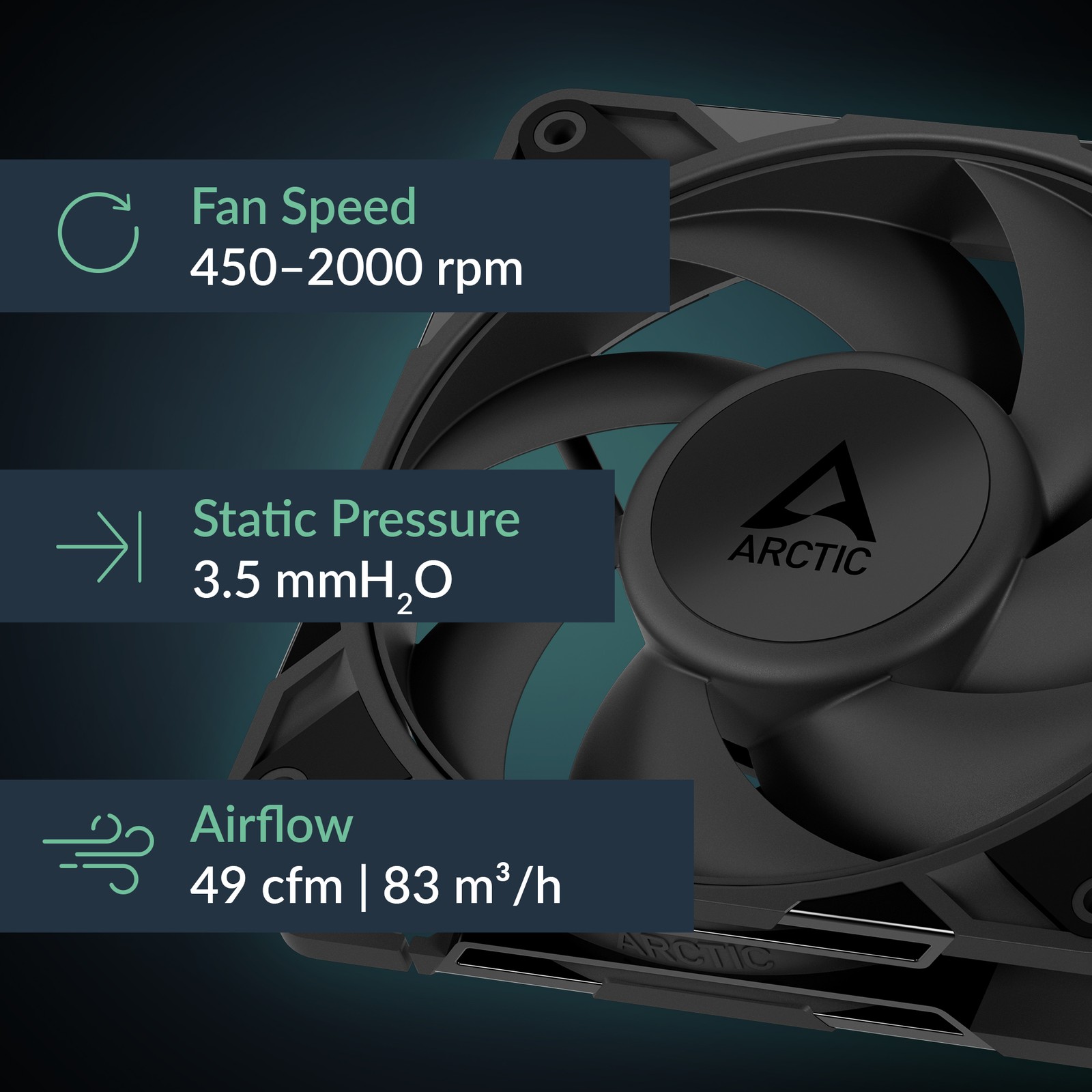ARCTIC P12 Pro LN (5 Pack) silent PC Fan 120mm Case Fan quiet