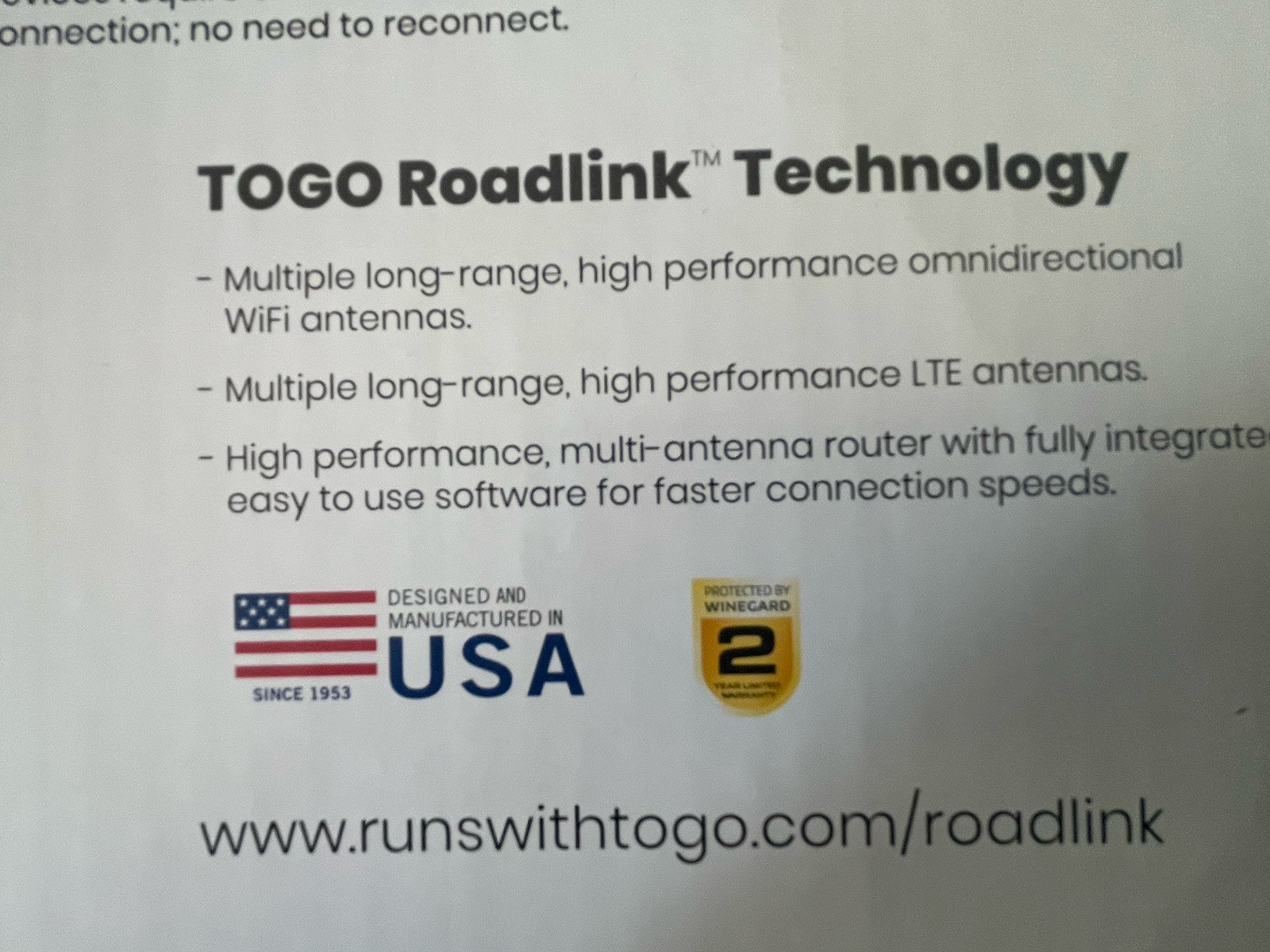 Winegard WF2-TH2 TOGO Roadlink C2 4G LTE Router / WiFi Extender NEW Ships FREE!!