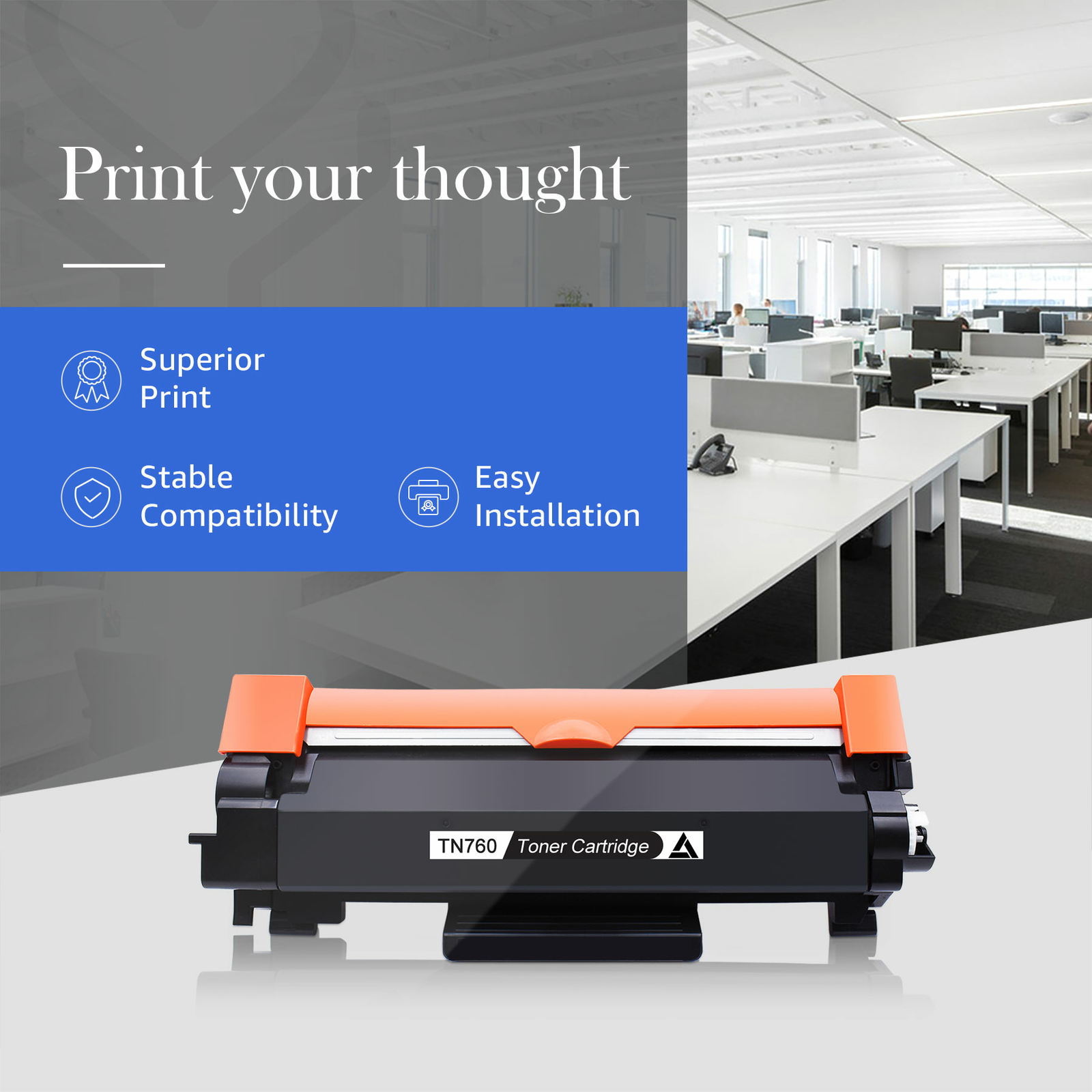 4 Pk TN760 Compatible for Brother TN-760 Toner Cartridge MFC-L2710DW HL-L2390DW