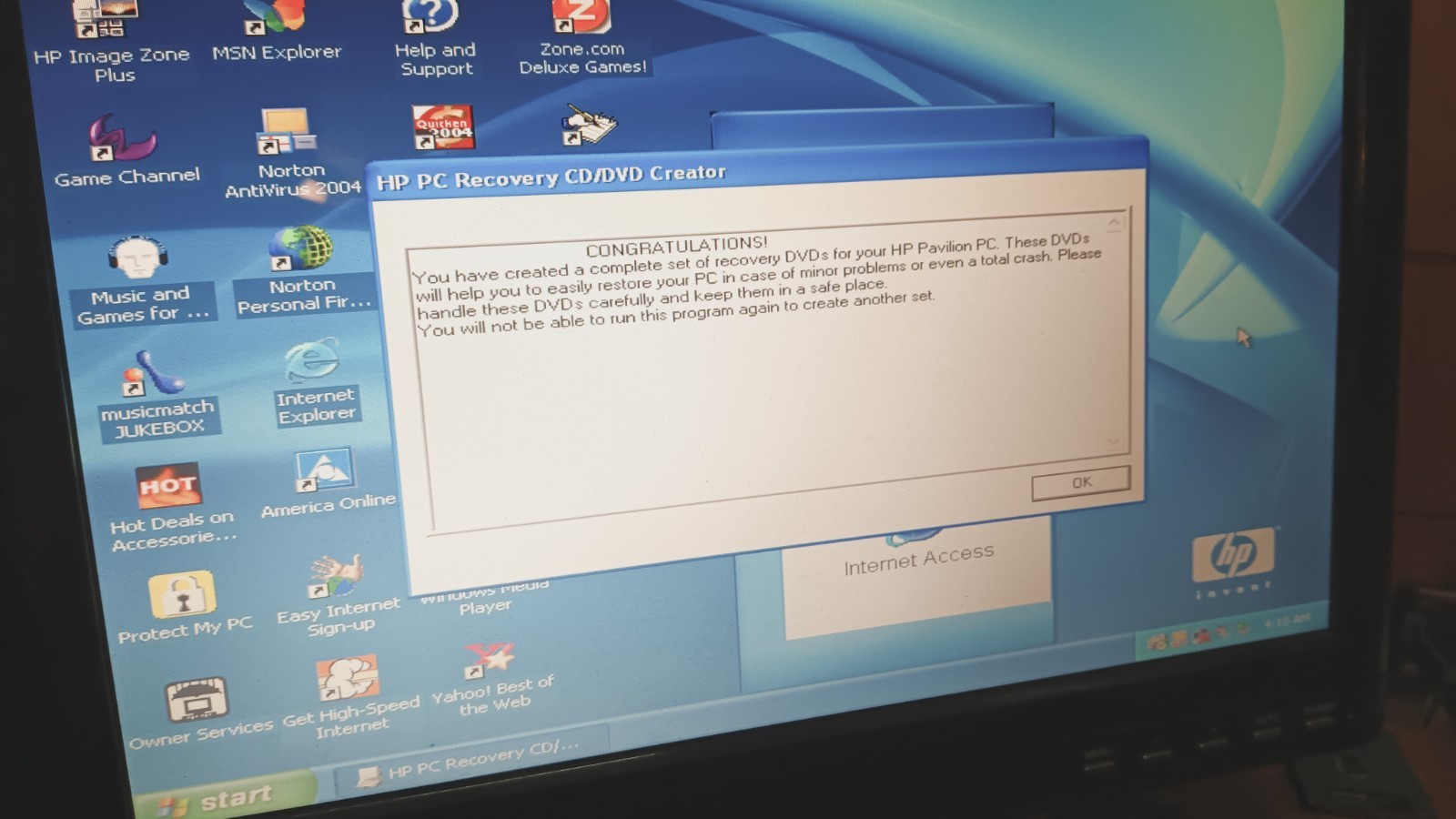 HP Pavilion a450n PC Intel P4 3GHz, 1GB, 160GB, DVD-RW, Original Win XP Restore!