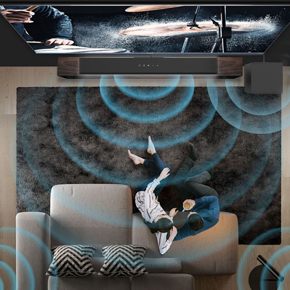 Surround Sound Bar Wireless Bluetooth Stereo Speakers Soundbar TV Home Theater