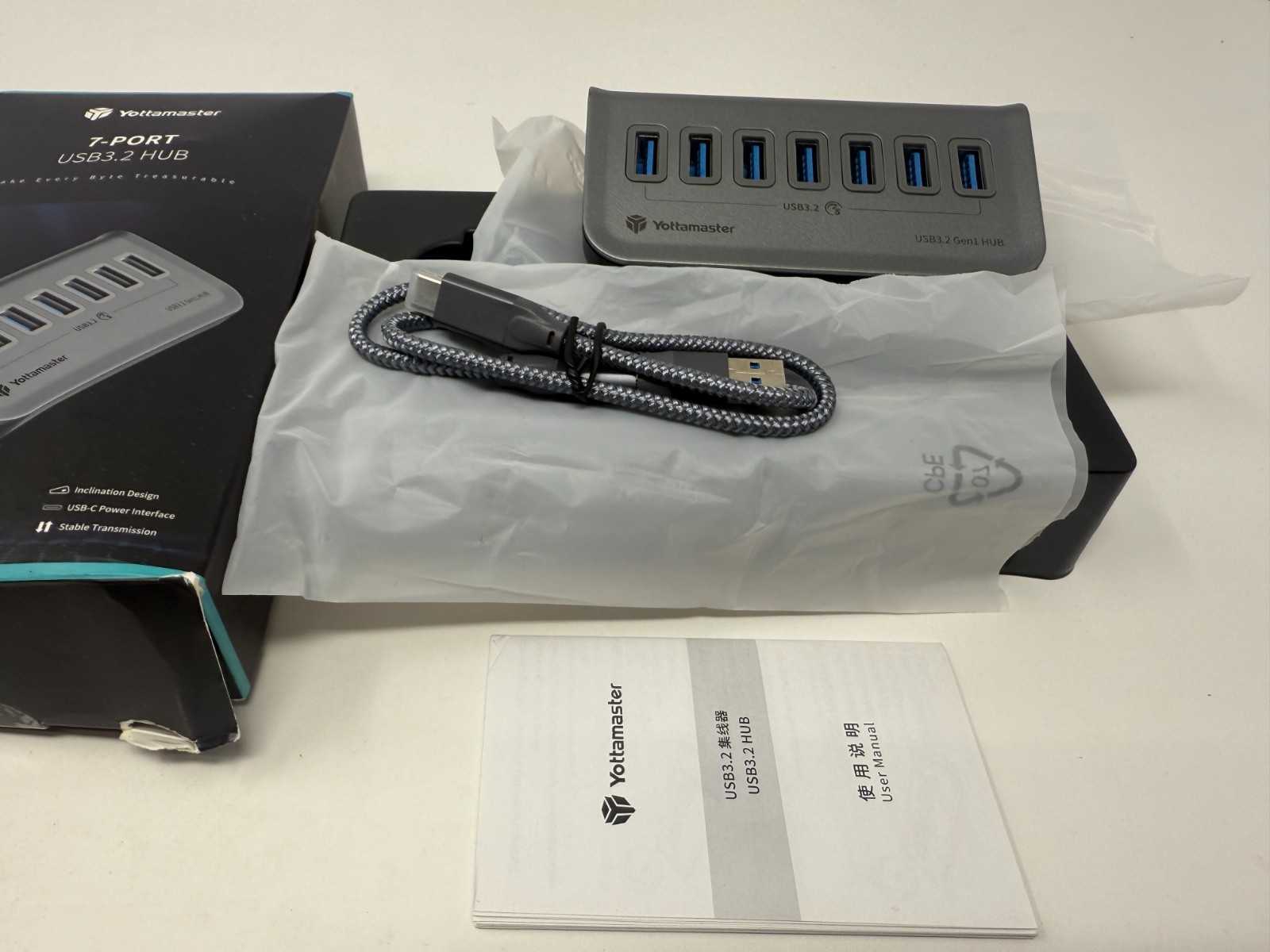 7 Ports USB 3.2 Hub USB C Docking Station Type C Splitter Adapter 5Gbps