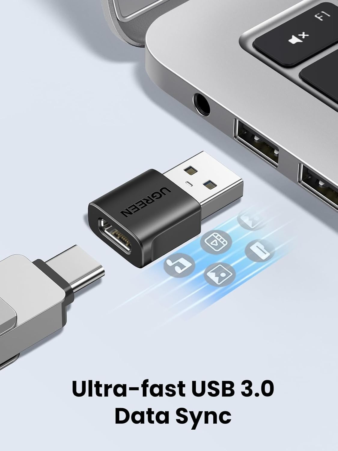 USB to USB C Adapter 2Pc or 3Pack 10Gbps USBC Female to USBA Male Adapter Type