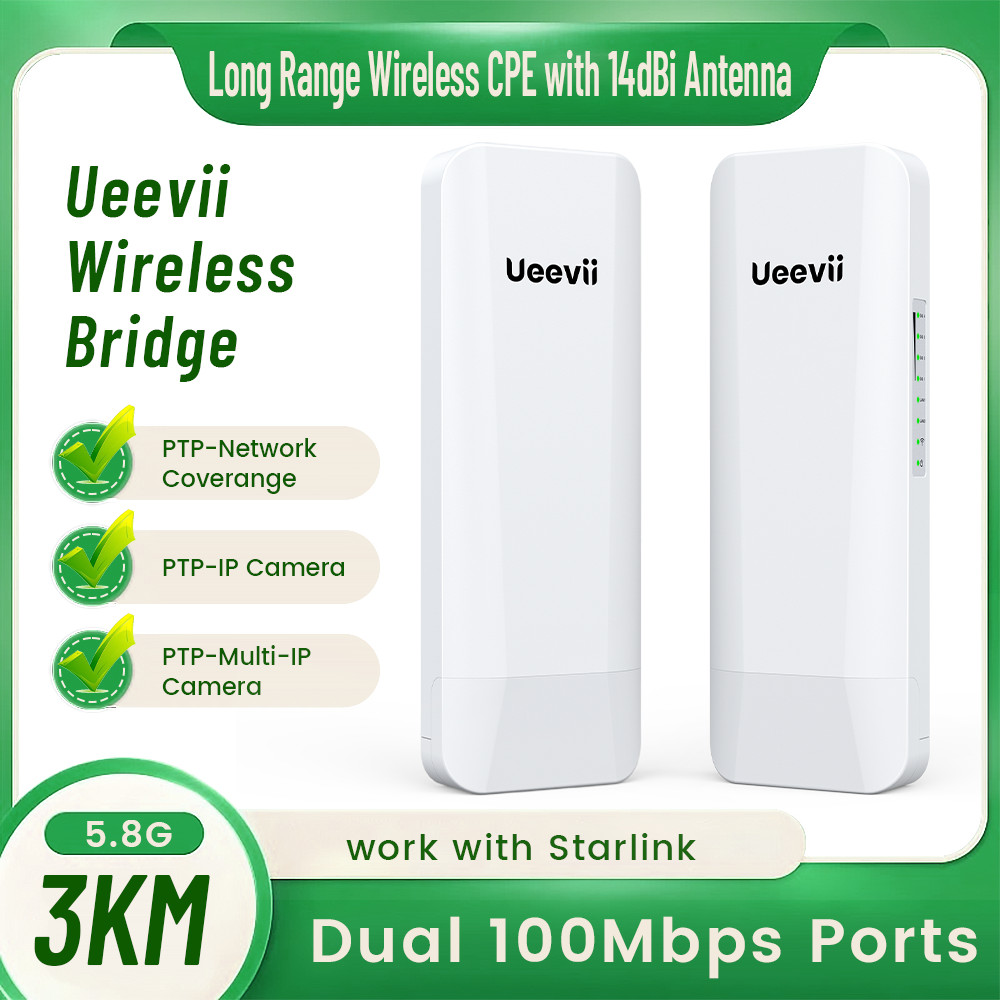 Long Range Wireless Bridges,Point to Point 3KM Outdoor Bridge 14dBi 100Mbps