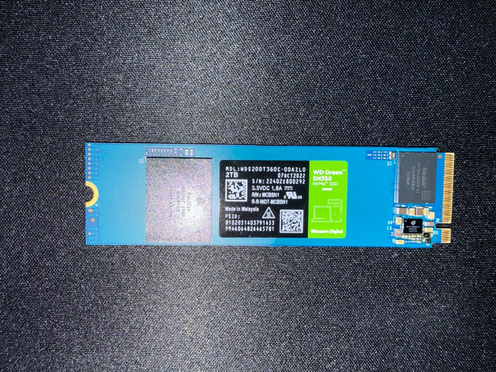 WESTERN DIGITAL SN350 WDS200T360C-00AZL0 2TB M.2 NVMe WD GREEN