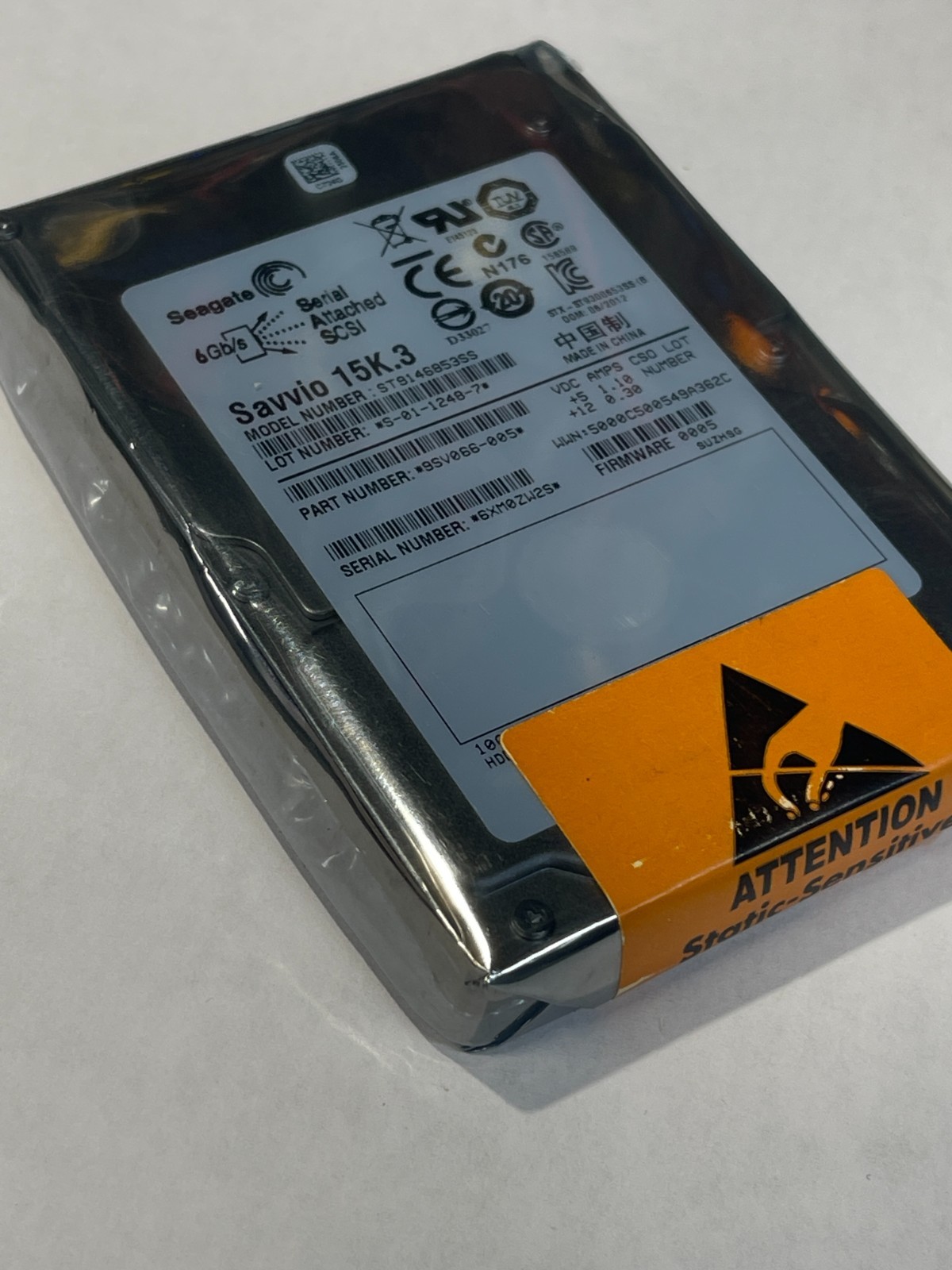 Hard Drive Seagate Savvio 15K.3 146GB 15000RPM 64MB SAS ST9146853SS 2.5” Inch