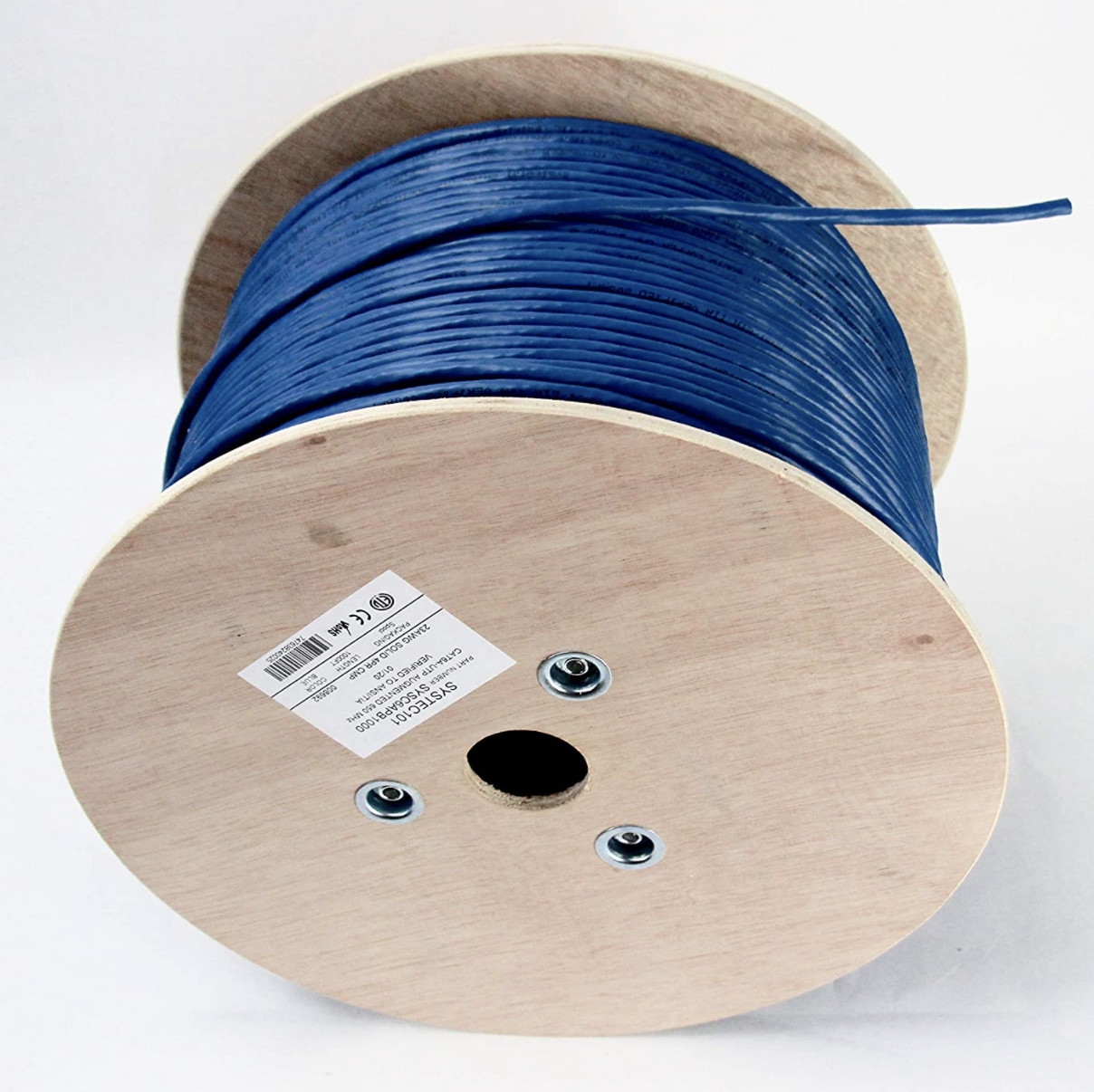 Cat6a 1000ft Plenum UTP 650MHZ 23AWG PURE COPPER Cat6a CMP BLUE | Network Cable