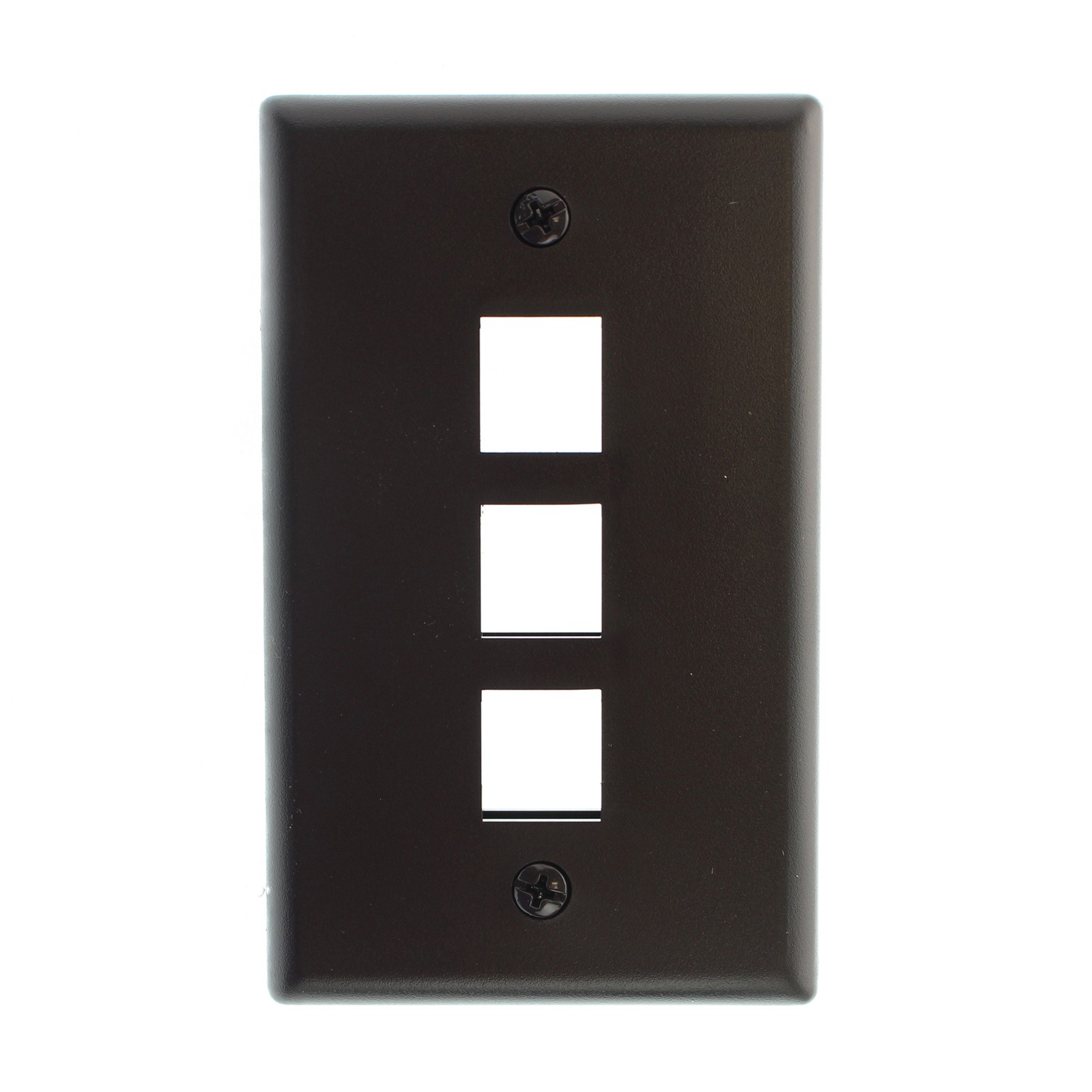 HELLERMANN TYTON FPTRIPLE-B STANDARD 1-GANG 3 PORT FACE-PLATE, PLASTIC, BROWN