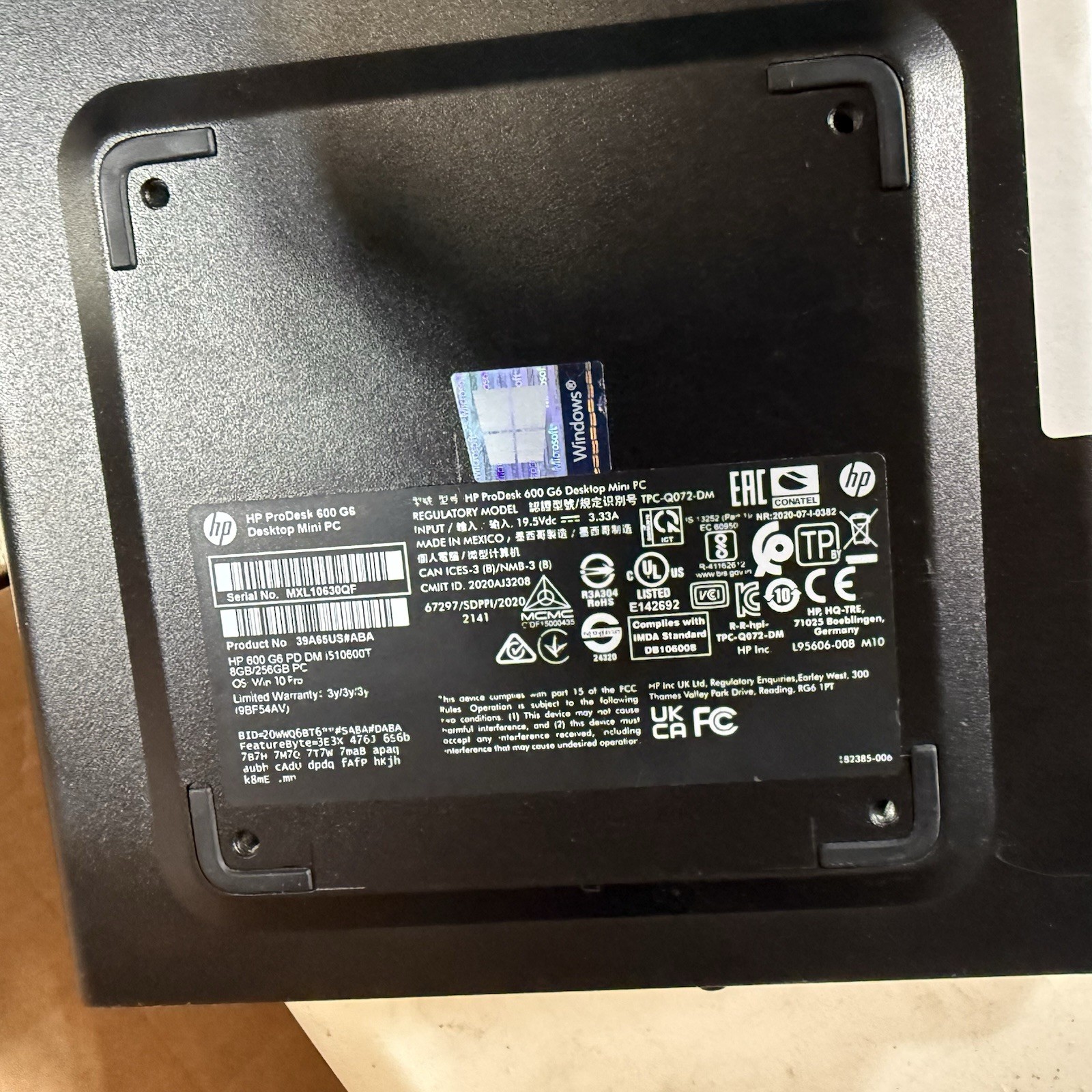 HP ProDesk 400 G6 FOR PARTS NO CPU