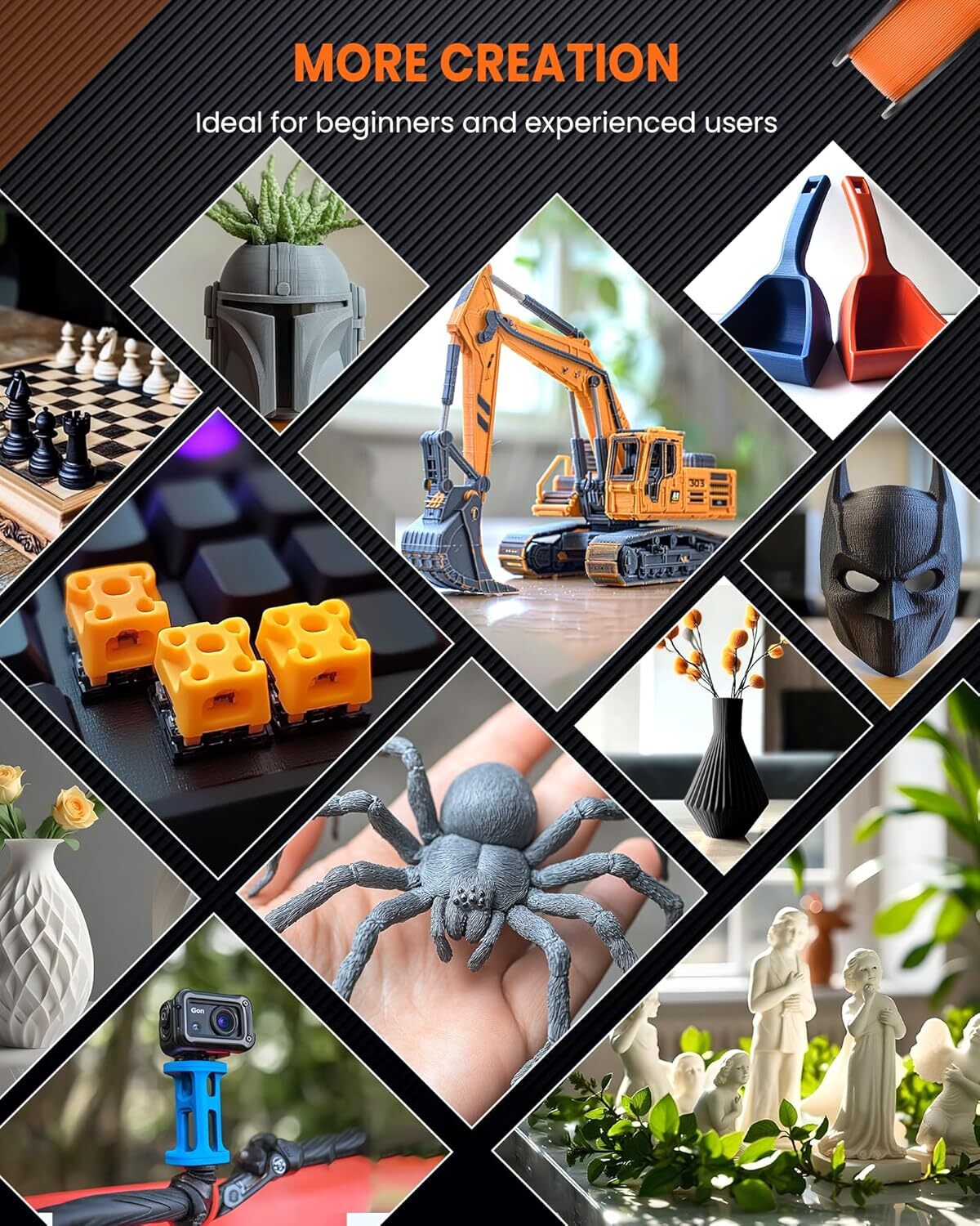 🔥【Buy 6 Get 4 Free,Add 10】TECBEARS PETG/PLA/PLA+ Matte 3D Printer Filament 1KG