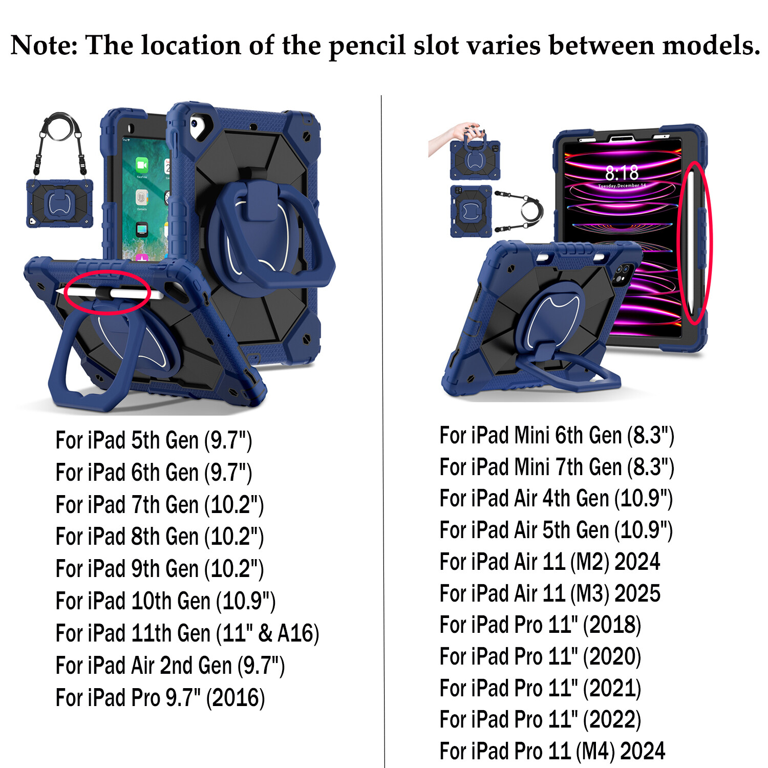 Cover For iPad 10.2″ 7 8 9th / 10.9″ Air 4 5 10th / Pro 11/ Mini Shockproof Case