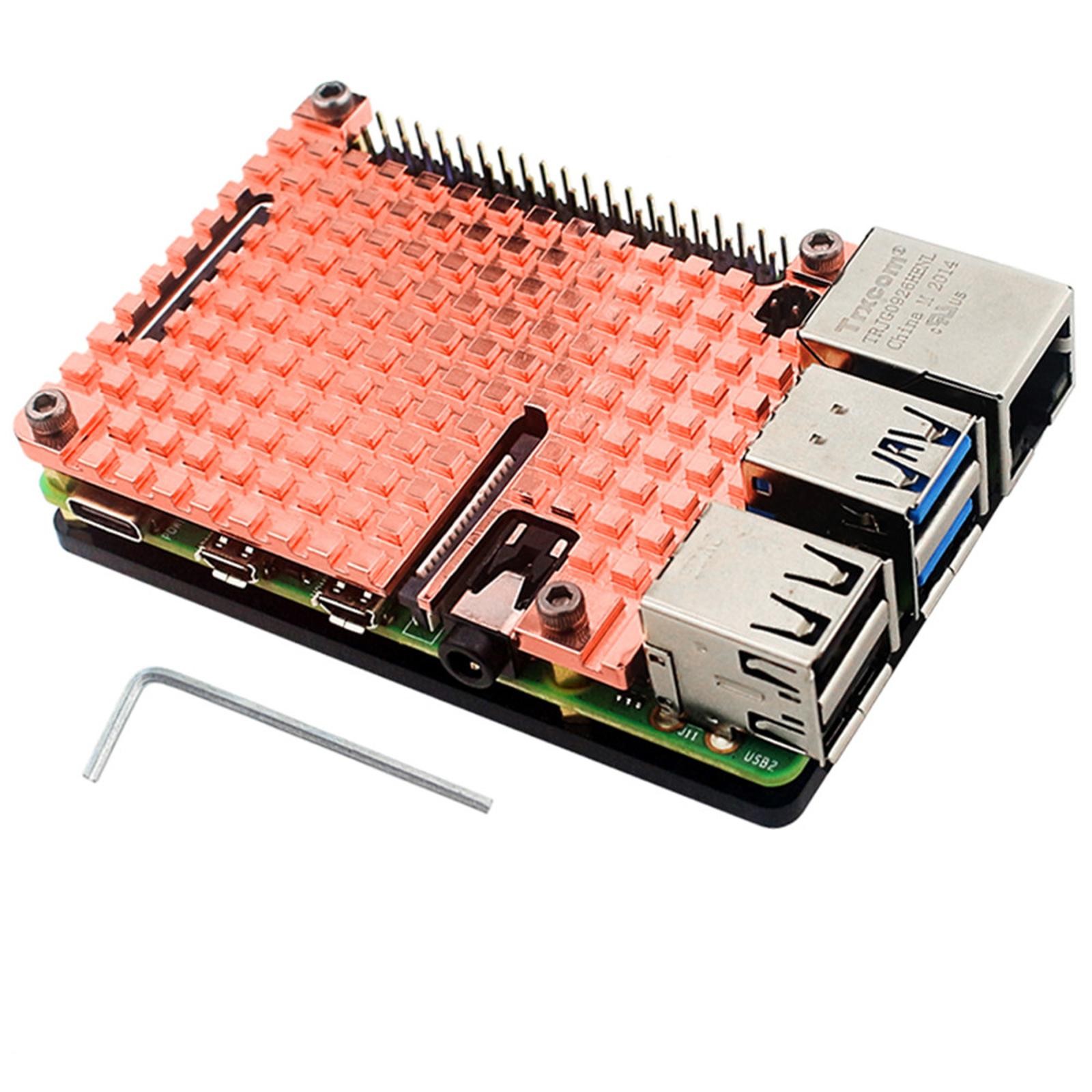 Pure Copper Heatsink Protective Passive Cooling Case Set For Raspberry Pi 4B