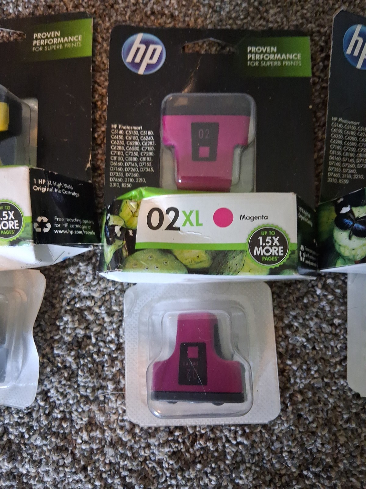 HP 02 Ink Cartridges New Sealed NOS Some Damage On Packages Mixed Colors/Lot