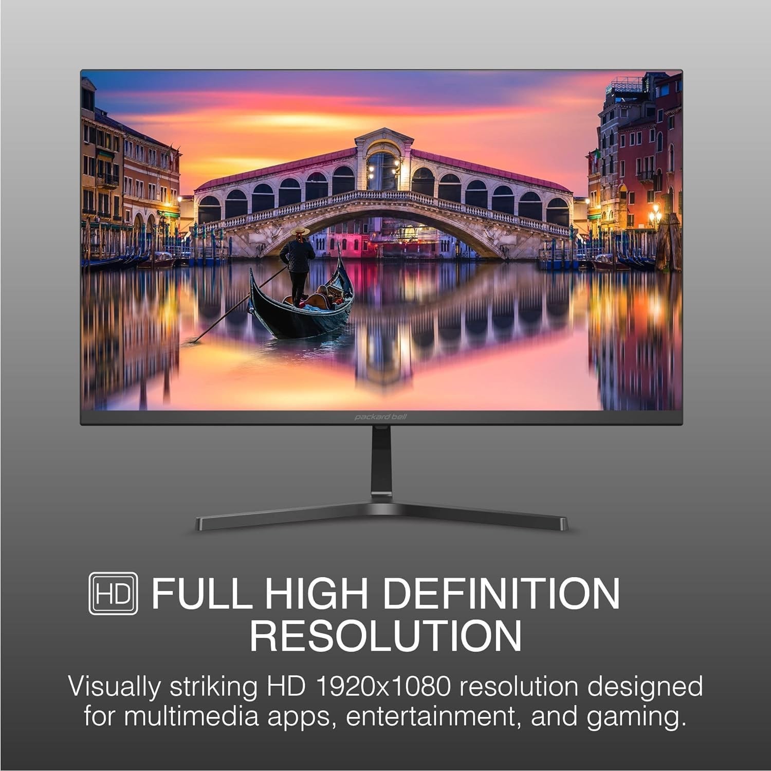 24″ FHD Monitor, 1920×1080, 75hz, VESA, Tilt, HDMI/VGA, Slim Bezel