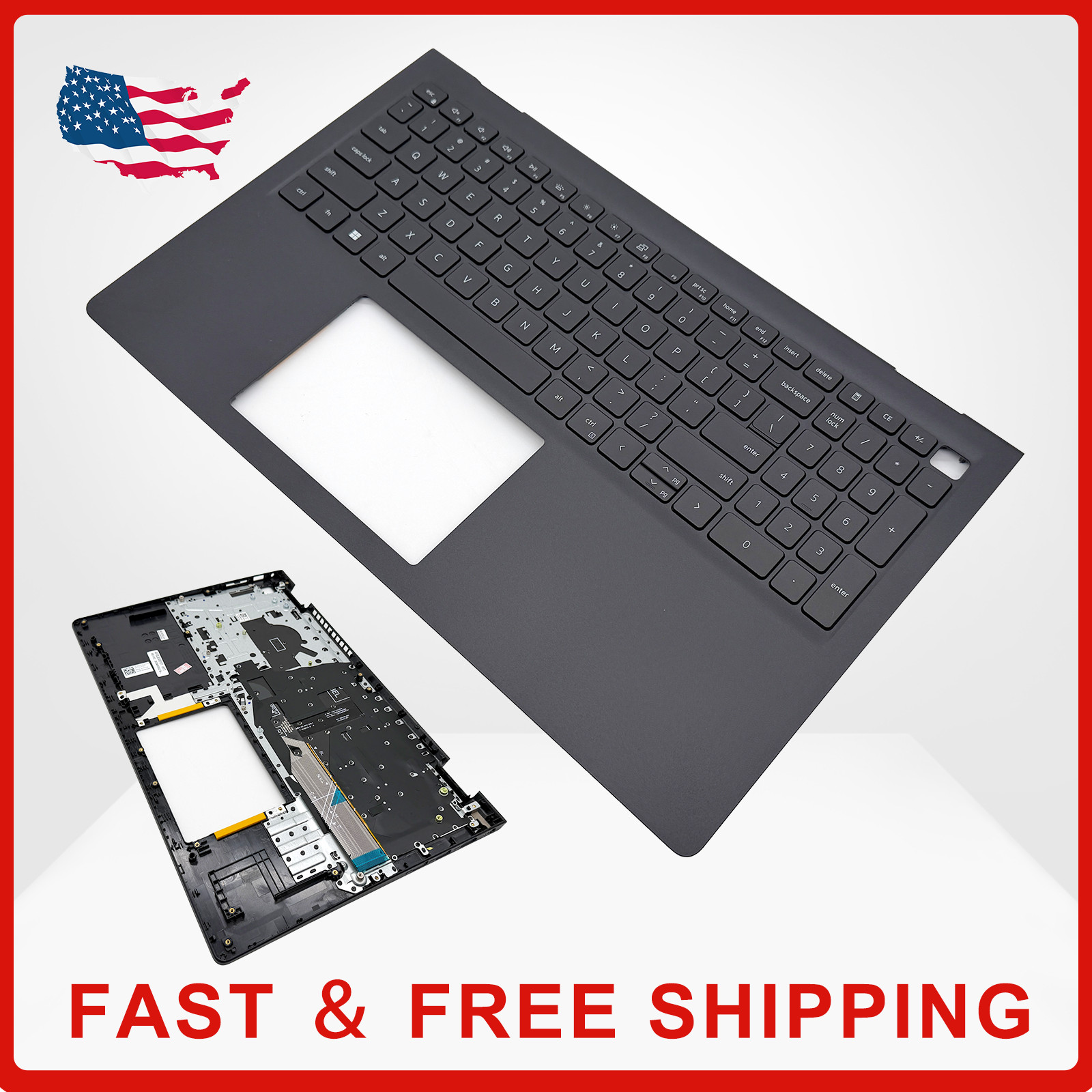 NEW For Dell Inspiron 15 3510 3511 3515 3520 Palmrest/ Backlit Keyboard 15.6 US