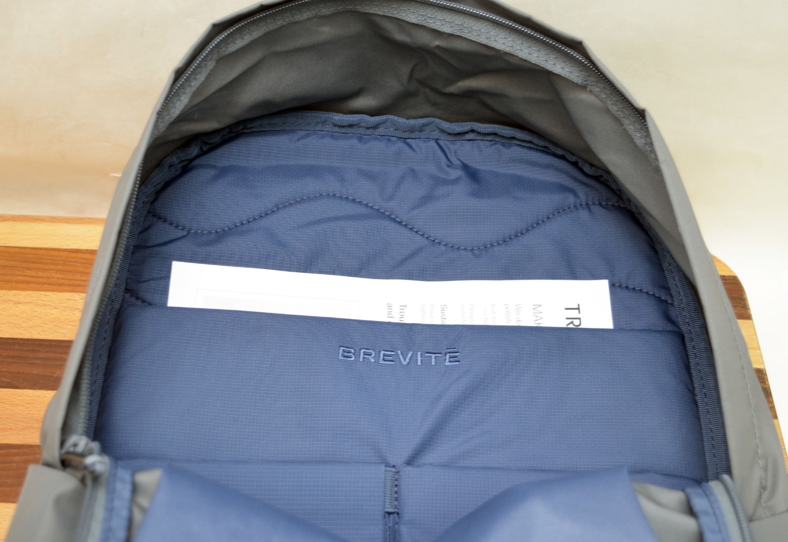Brevite Daytripper Minimalist Travel Backpack – Poppy Seed Gray – New With Tags