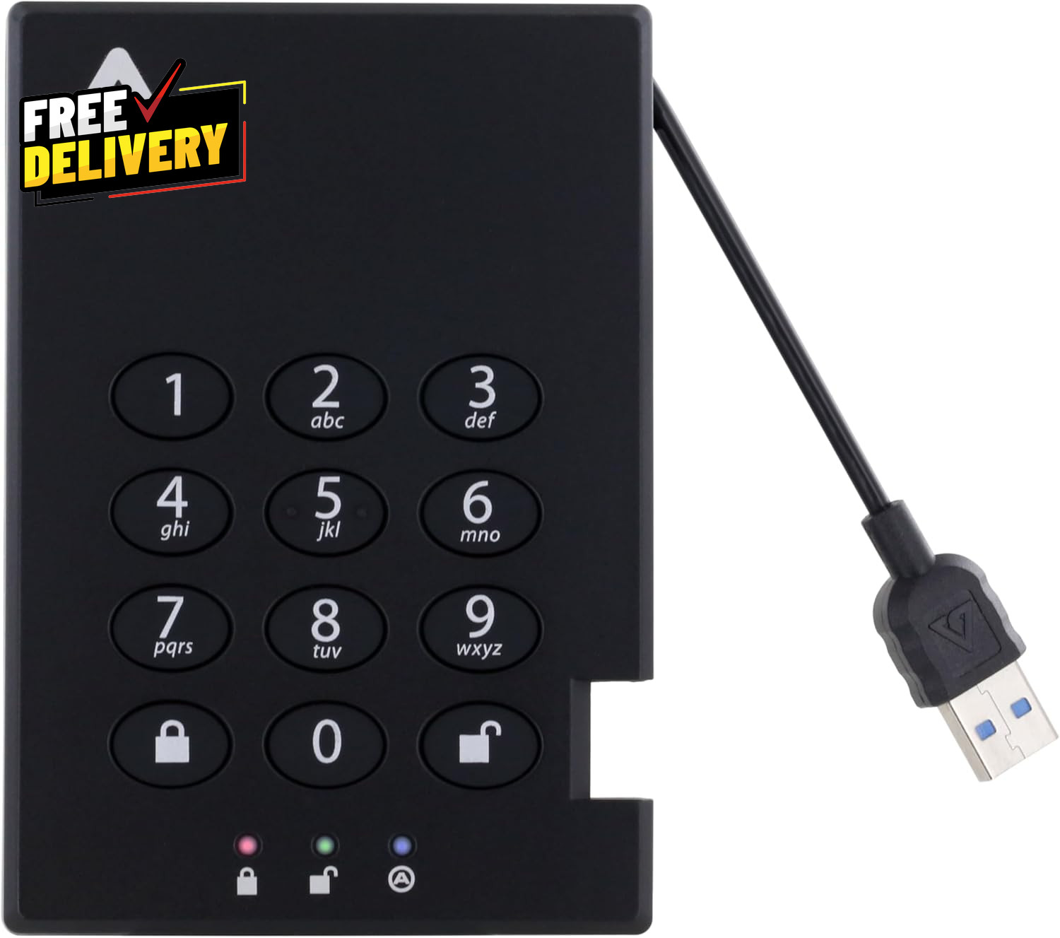 2TB Aegis Padlock USB 3.0 256-Bit AES XTS Hardware Encrypted Portable External..