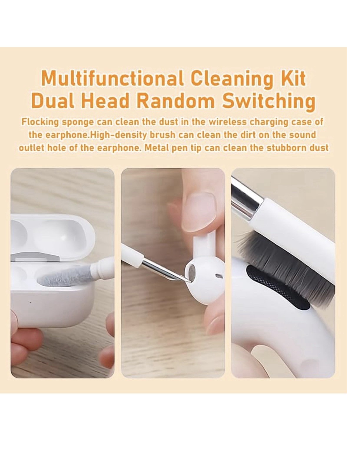 5 in 1 Laptop Keyboard Cleaner Kit, Earphone Cleaning Tool with Keycap Puller