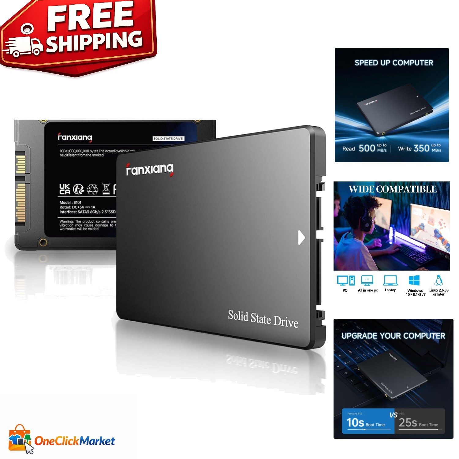 Upgrade Your Laptop with S101 128GB Internal SSD – Quick 550MB/s Transfers