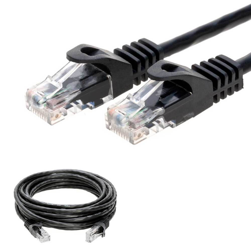 CAT6 Patch Cable 500mhz Ethernet Internet Network Router LAN RJ45 UTP BLACK LOT