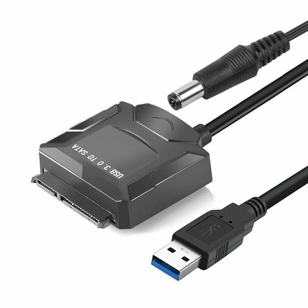 USB 3.0 to SATA III Adapter for 2.5″ 3.5″ SSD HDD Hard Drive with 12V/2A Power