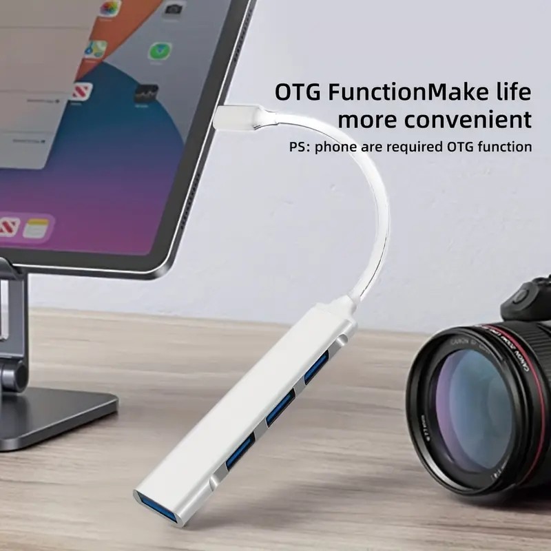 4 Port USB Type C Hub OTG Adapter USB Splitter Dock for Laptop Tablet Phone HUB