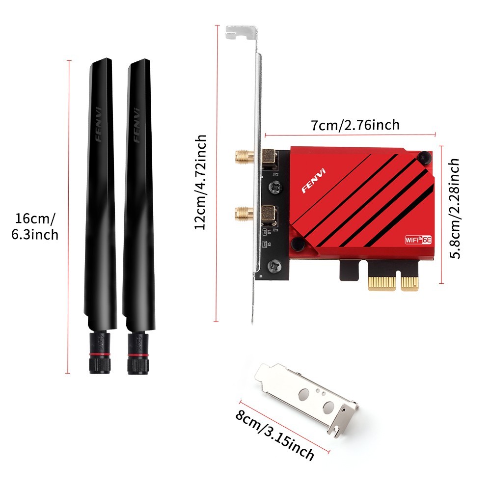 AX5400 WiFi 6E PCIe Desktop Network Card Tri-Band 6GHz Bluetooth 5.3 Adapter