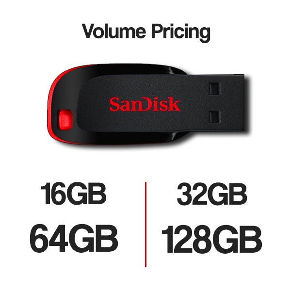 SanDisk Cruzer Blade Flash Drive 16GB 32GB 64GB USB 2.0 Thumb Memory Stick