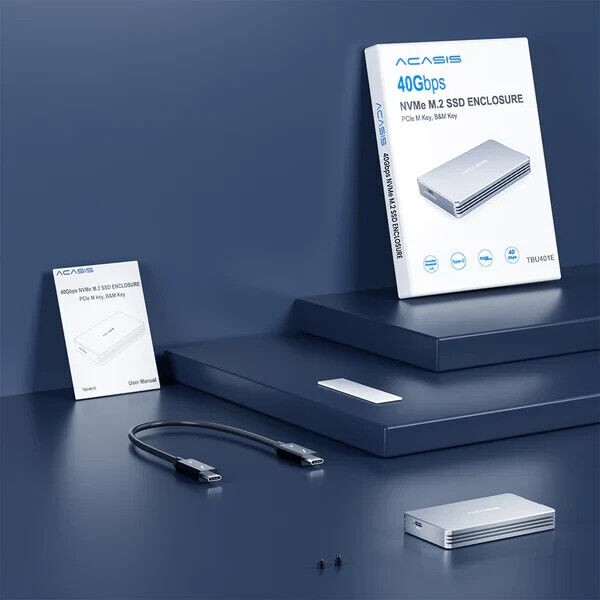 Acasis 40Gbps M.2 NVMe SSD Enclosure Compatible with Thunderbolt 4/3 and USB4
