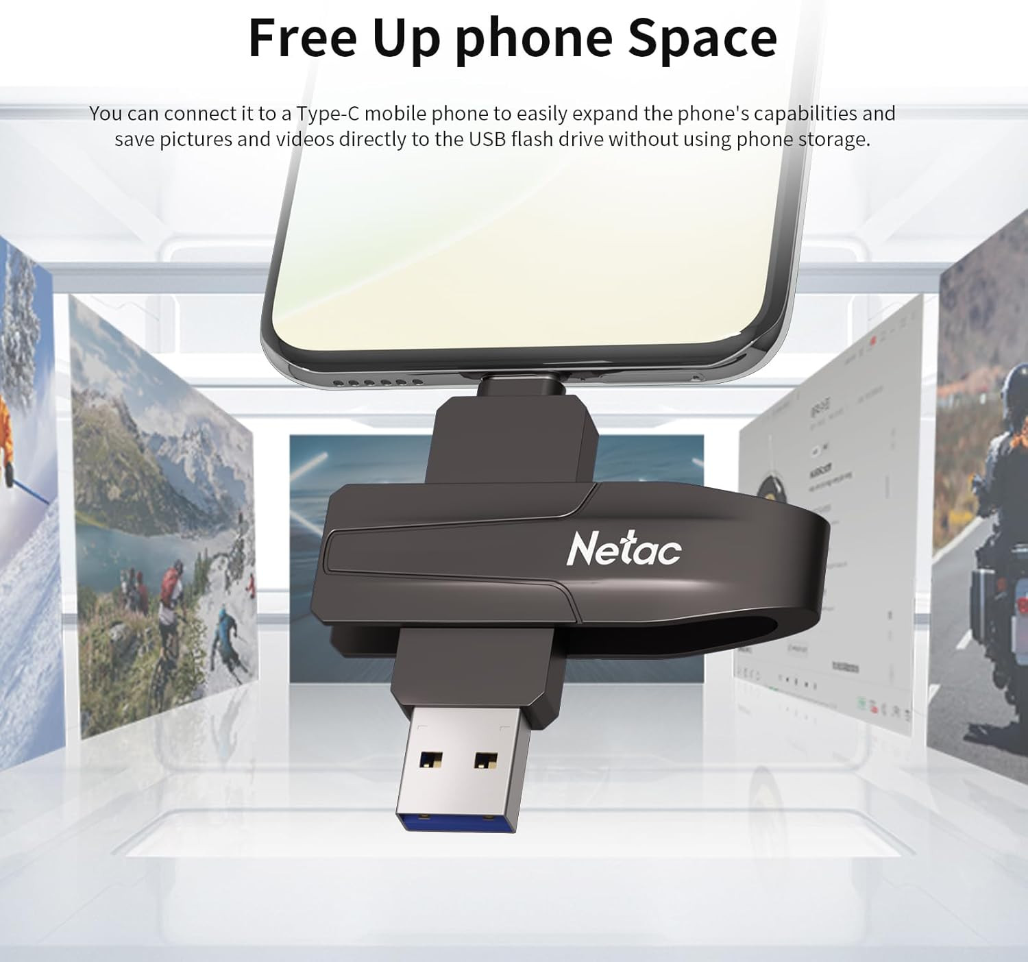 128GB Portable External USB Solid State Drive up to 550Mb/S Type-C and USB 3.2 D