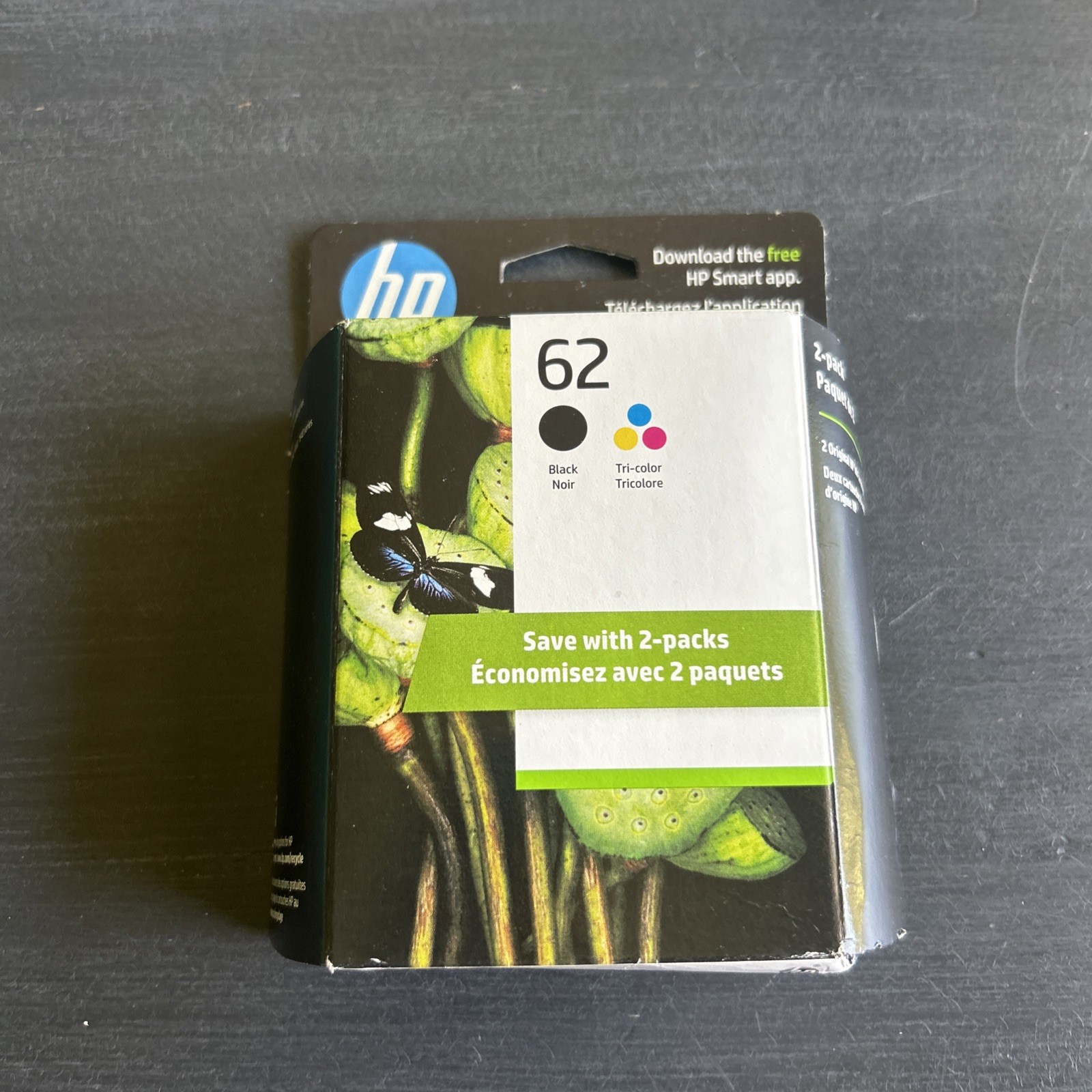 NEW HP 62 Printer Ink Combo Black & Tricolor OEM SEALED Genuine Feb 2026