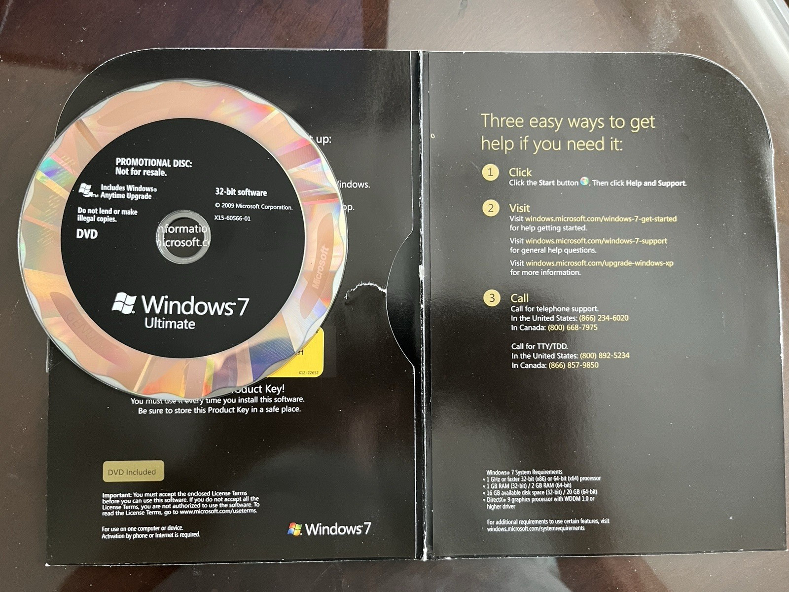 Microsoft Windows 7 Ultimate SIGNATURE EDITION Steve Ballmer 32 Bit DVD