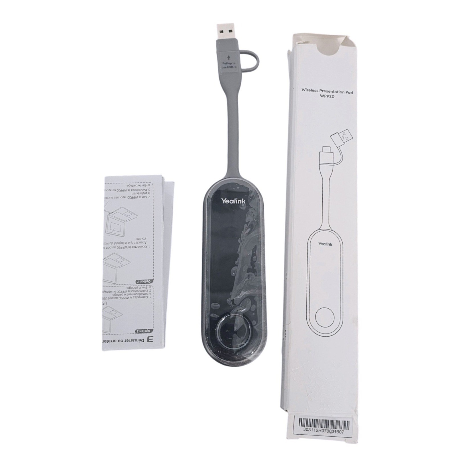 Yealink WPP30 Wireless Presentation Pod 4K UHD USB-A USB-C Plug and Play NEW