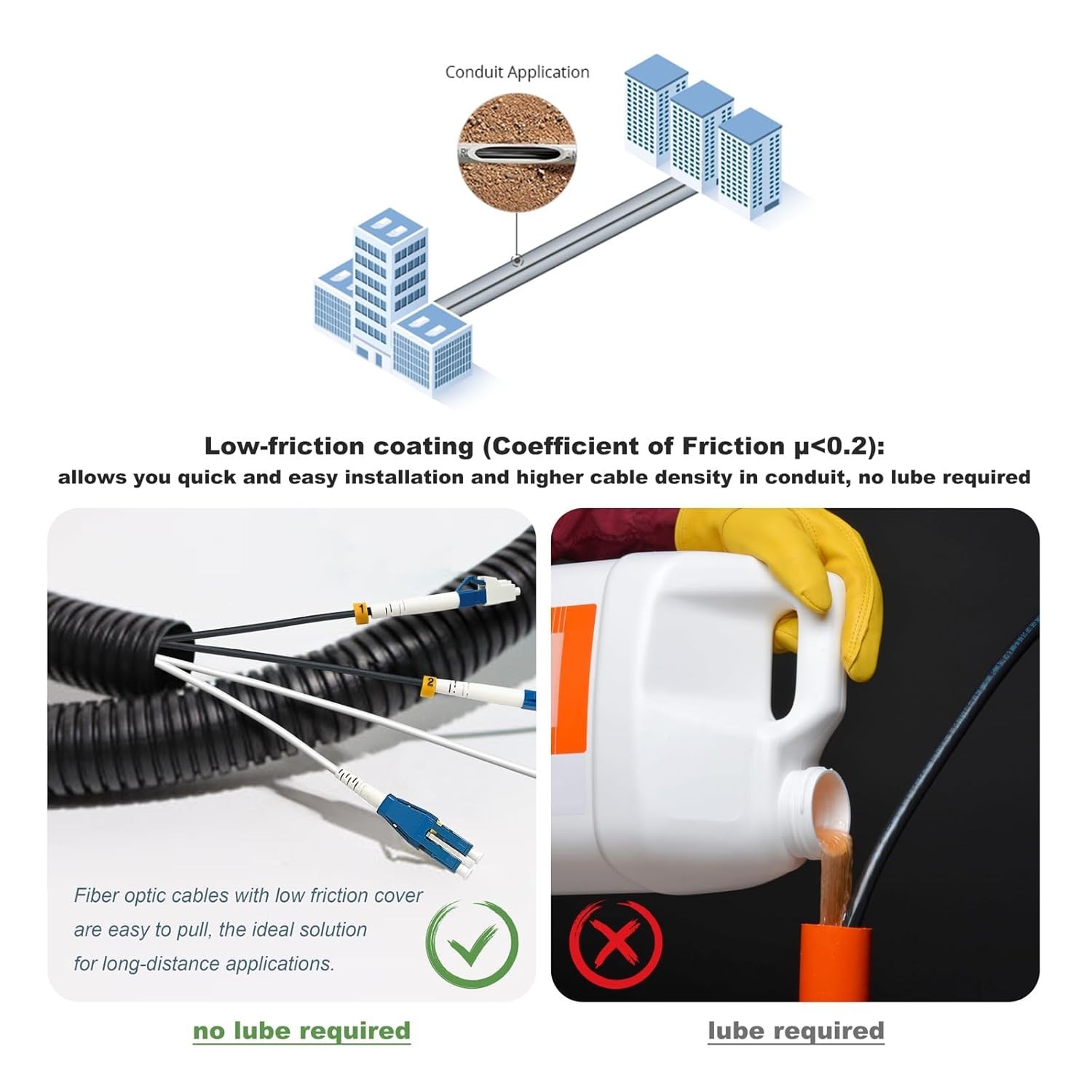 500ft LC to LC Armored Fiber Optic Cable, Single Mode, OS2 []
