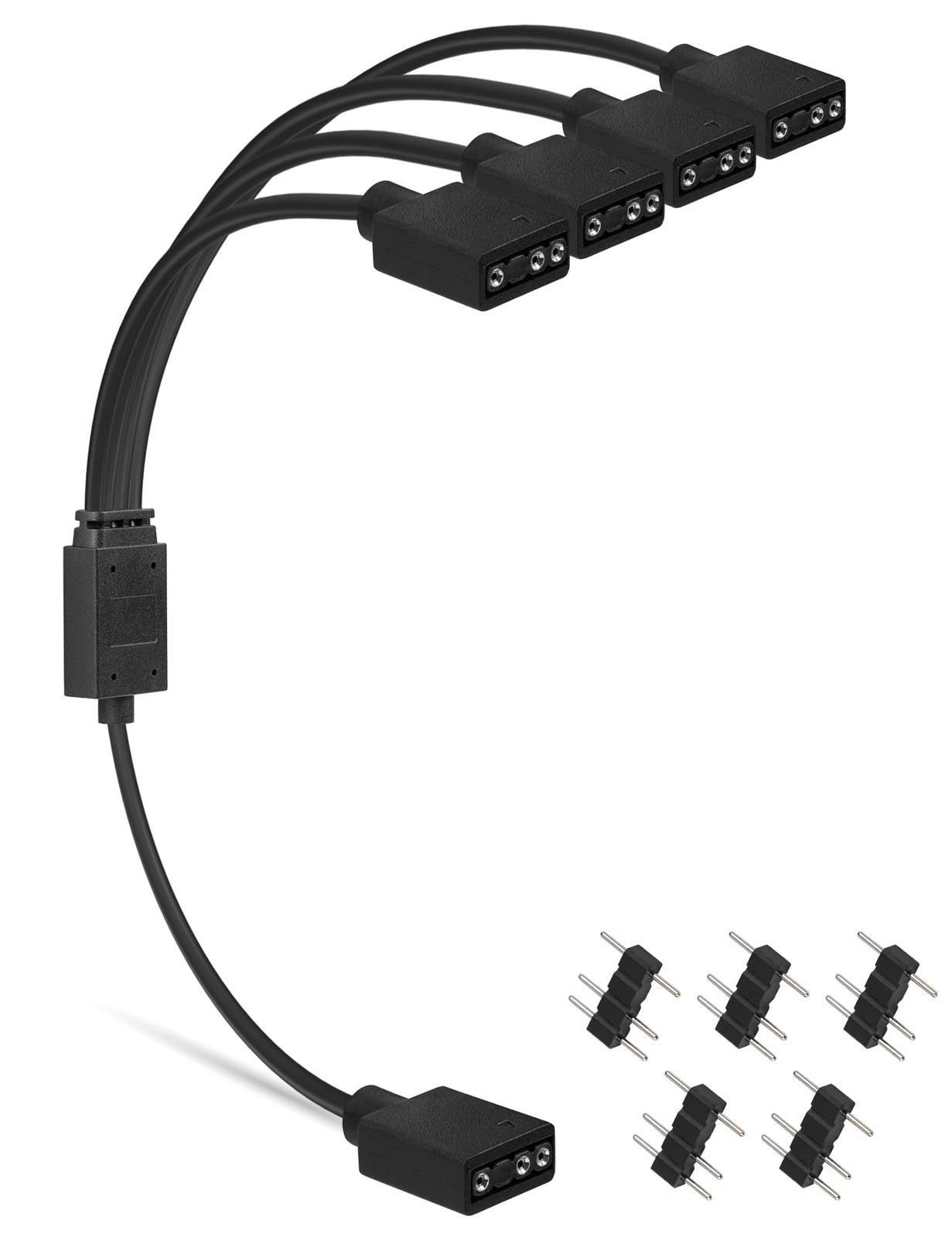 5v 3pin Argb Splitter Cable 1 Female To 4 Female 3 Pins Extension Connector Cord