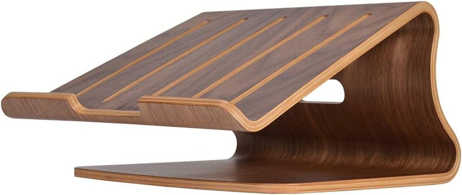Stylish Walnut Wood Laptop Stand for Desk – Cooling Holder for Most Laptops