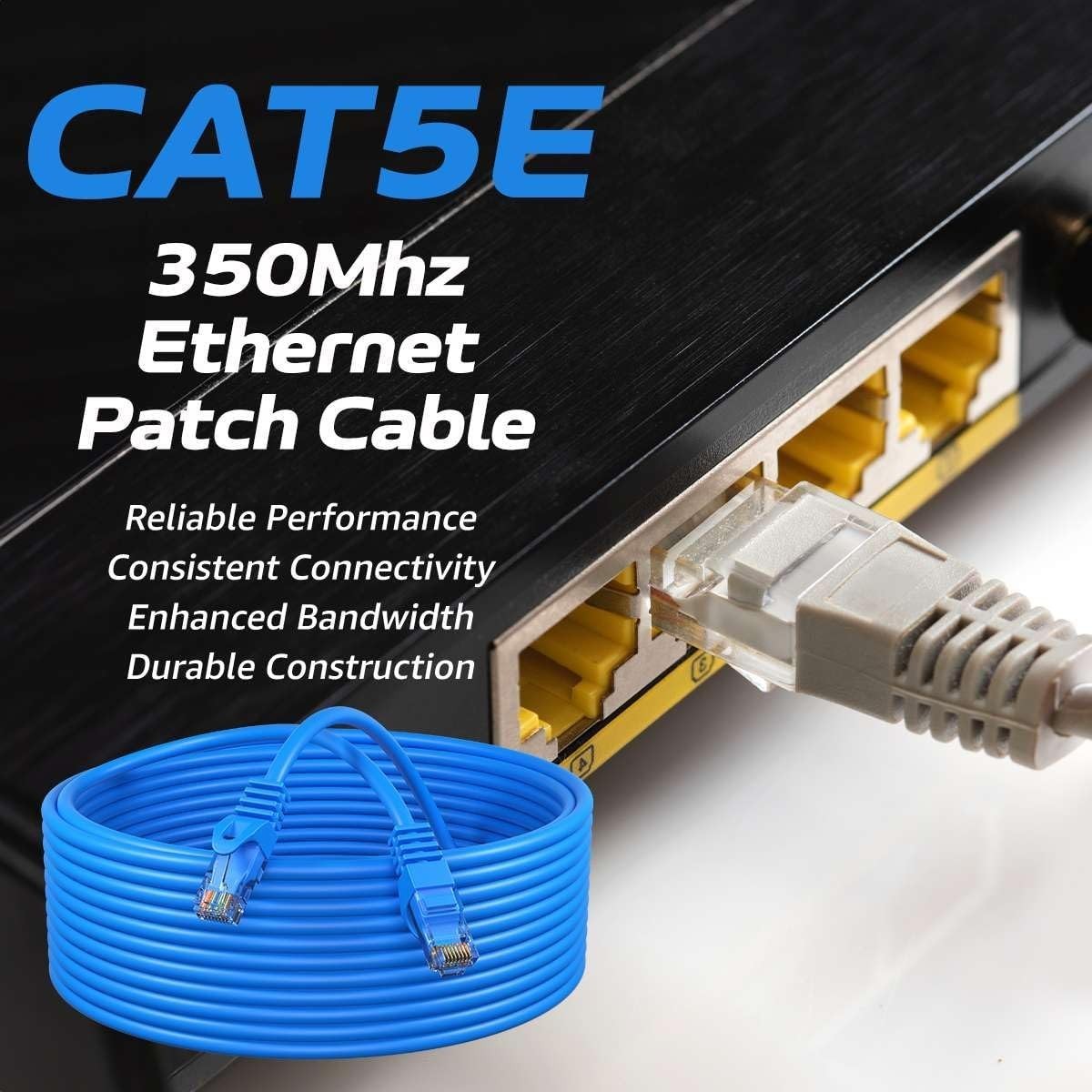 Cat5e Blue Patch Cord Network Cable Ethernet LAN RJ45 UTP 25FT- 200FT Multi LOT