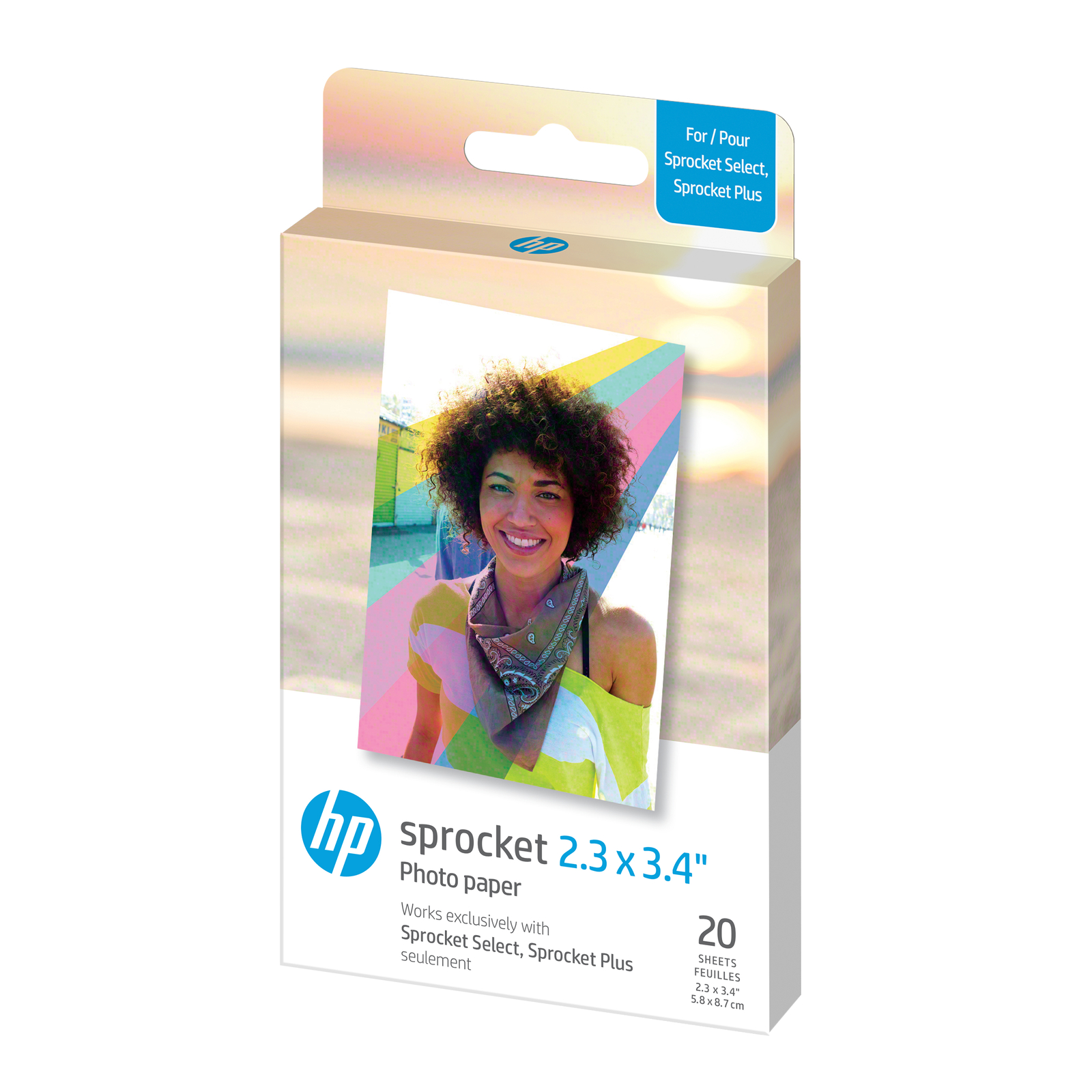 HP Sprocket 2.3 x 3.4” Zink Sticky-backed Photo Paper (20 Sheets)
