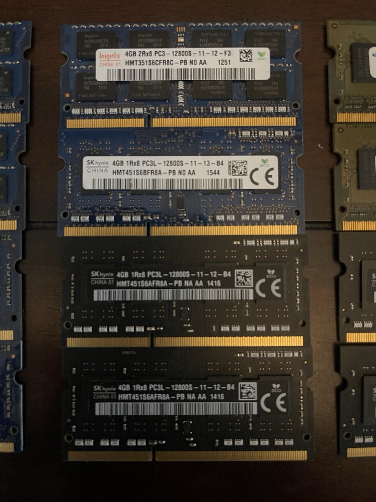 Lot of 12 DDR3 Memory Chips Various Brands Models Speeds. See Description & Pics