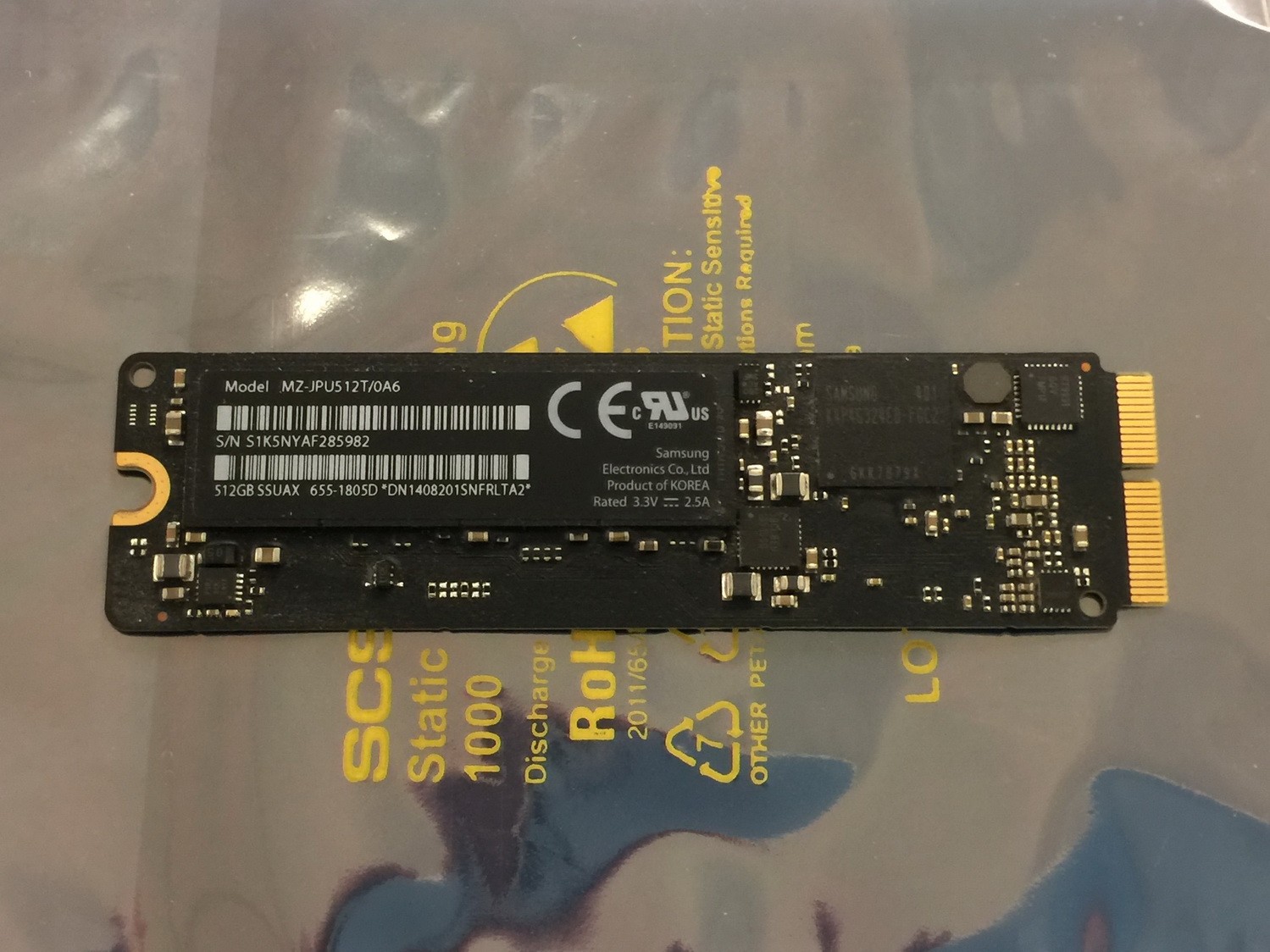 Apple MacBook Air 13″ A1502 2013 512Gb SSD Drive MZ-JPU512T/0A6 655-1805D