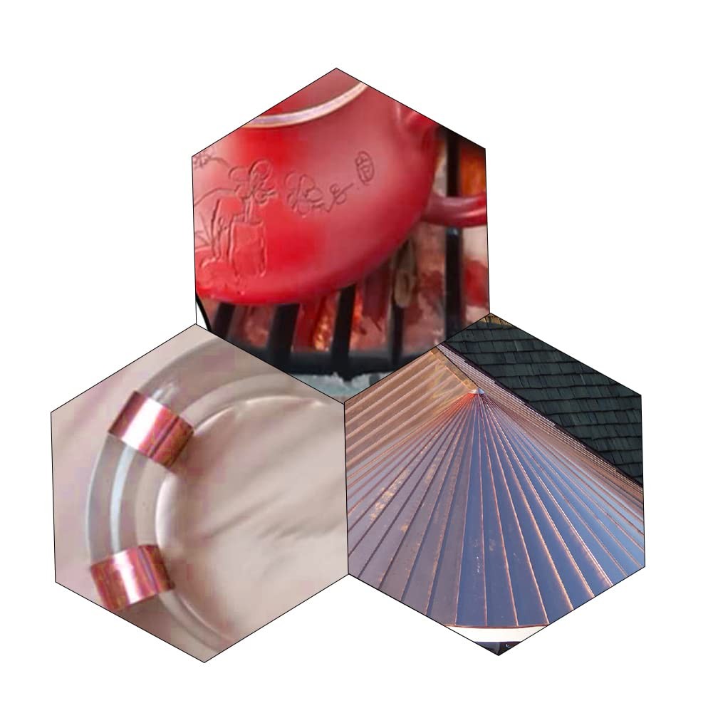 Pure Copper Metal Foil Roll, 0.1mm Thickness x 100mm Width x 1M Length, 99.9% Co