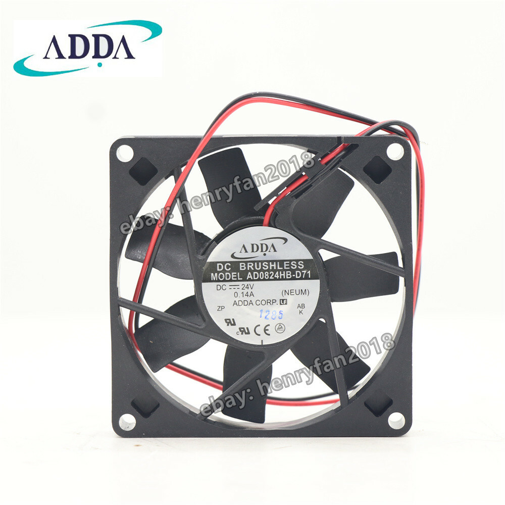 ADDA Fan AD0824HB-D71 Axial Fan 24VDC 0.14A 80*80*15MM 2-wire Slient Cooling Fan